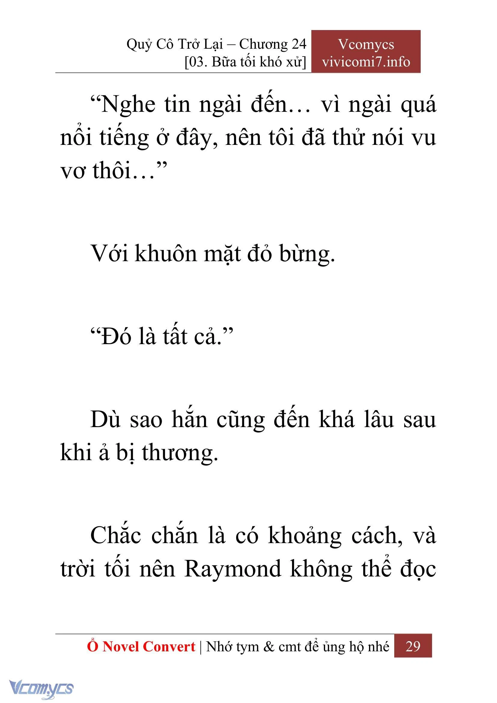 [Novel] Quý Cô Trở Lại Chapter  24 - 31