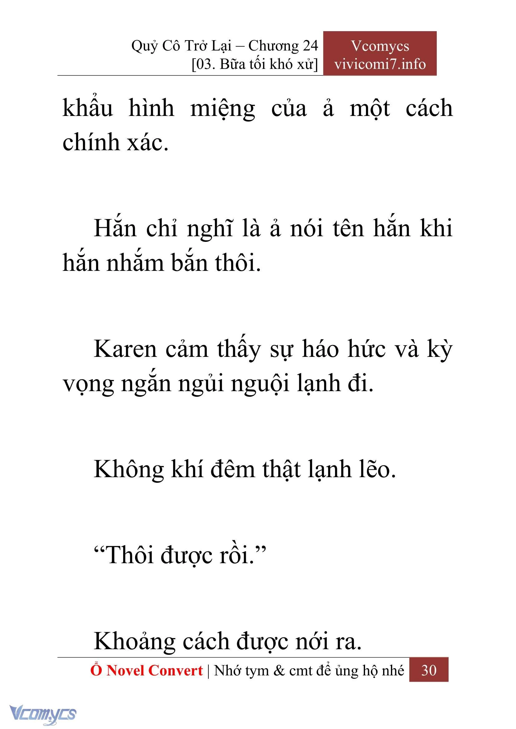[Novel] Quý Cô Trở Lại Chapter  24 - 32