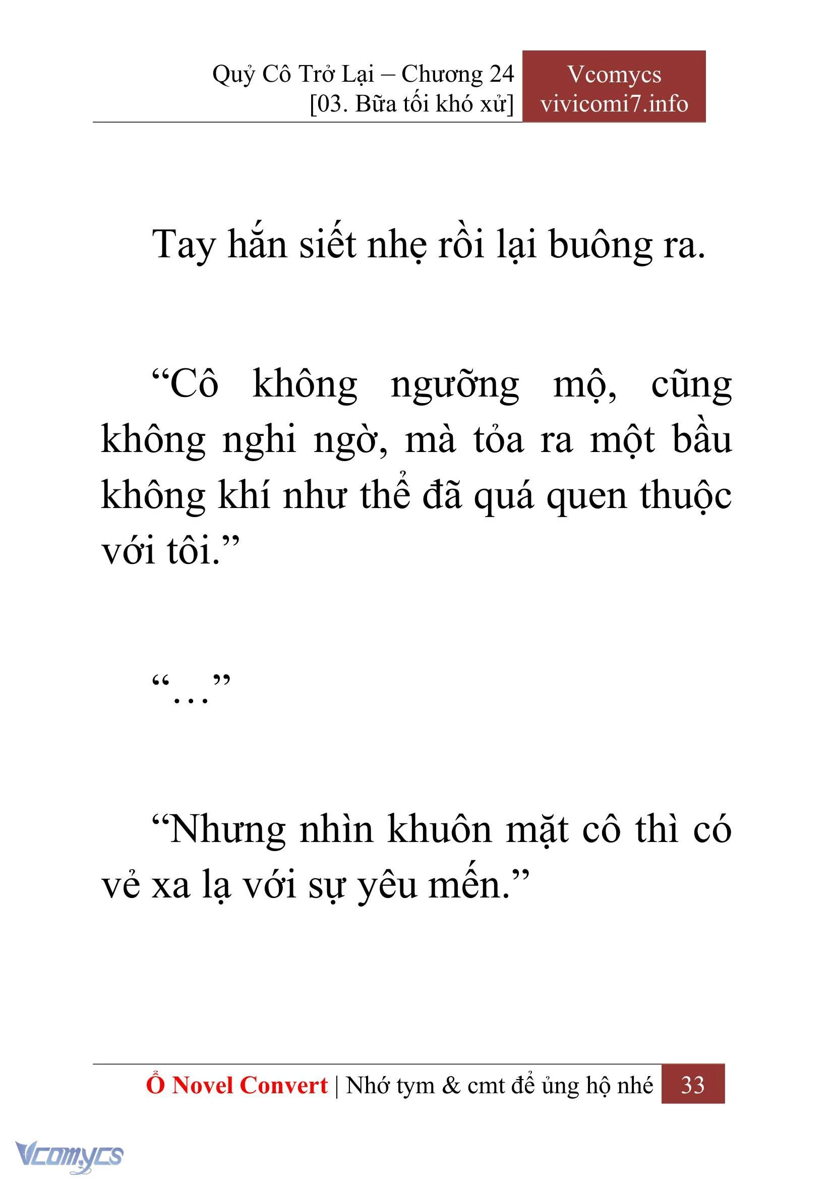 [Novel] Quý Cô Trở Lại Chapter  24 - 35