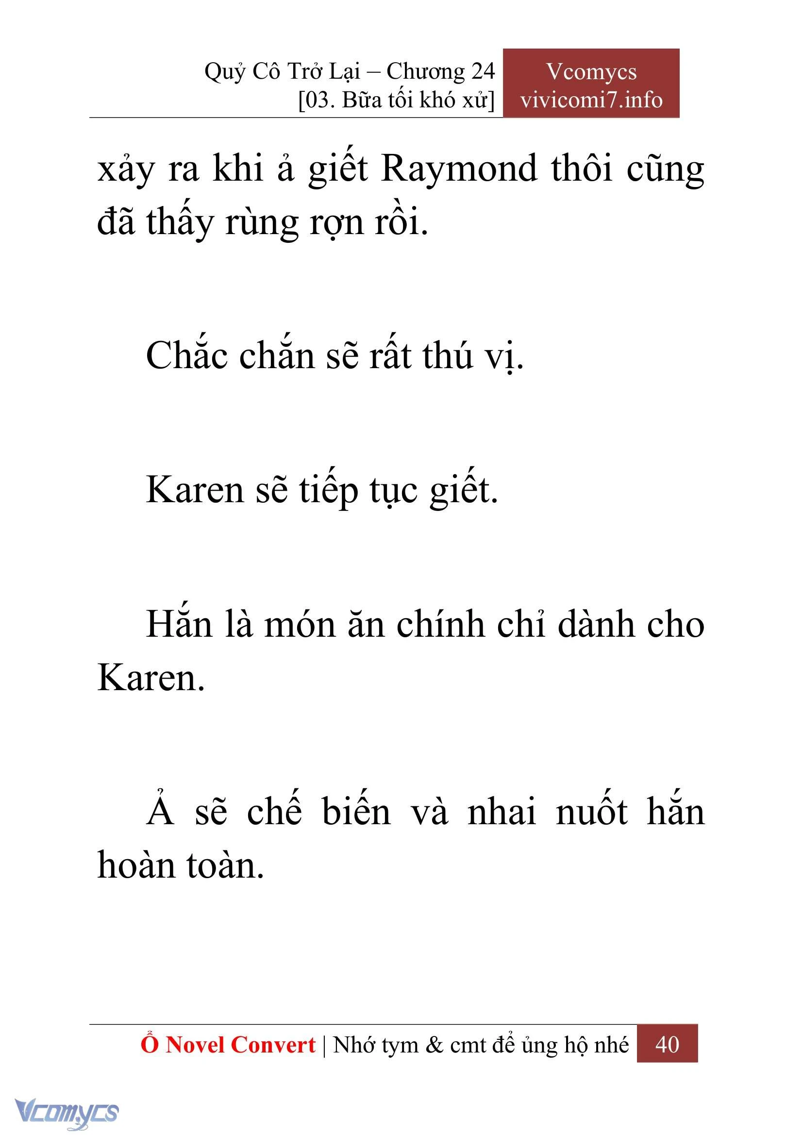 [Novel] Quý Cô Trở Lại Chapter  24 - 42