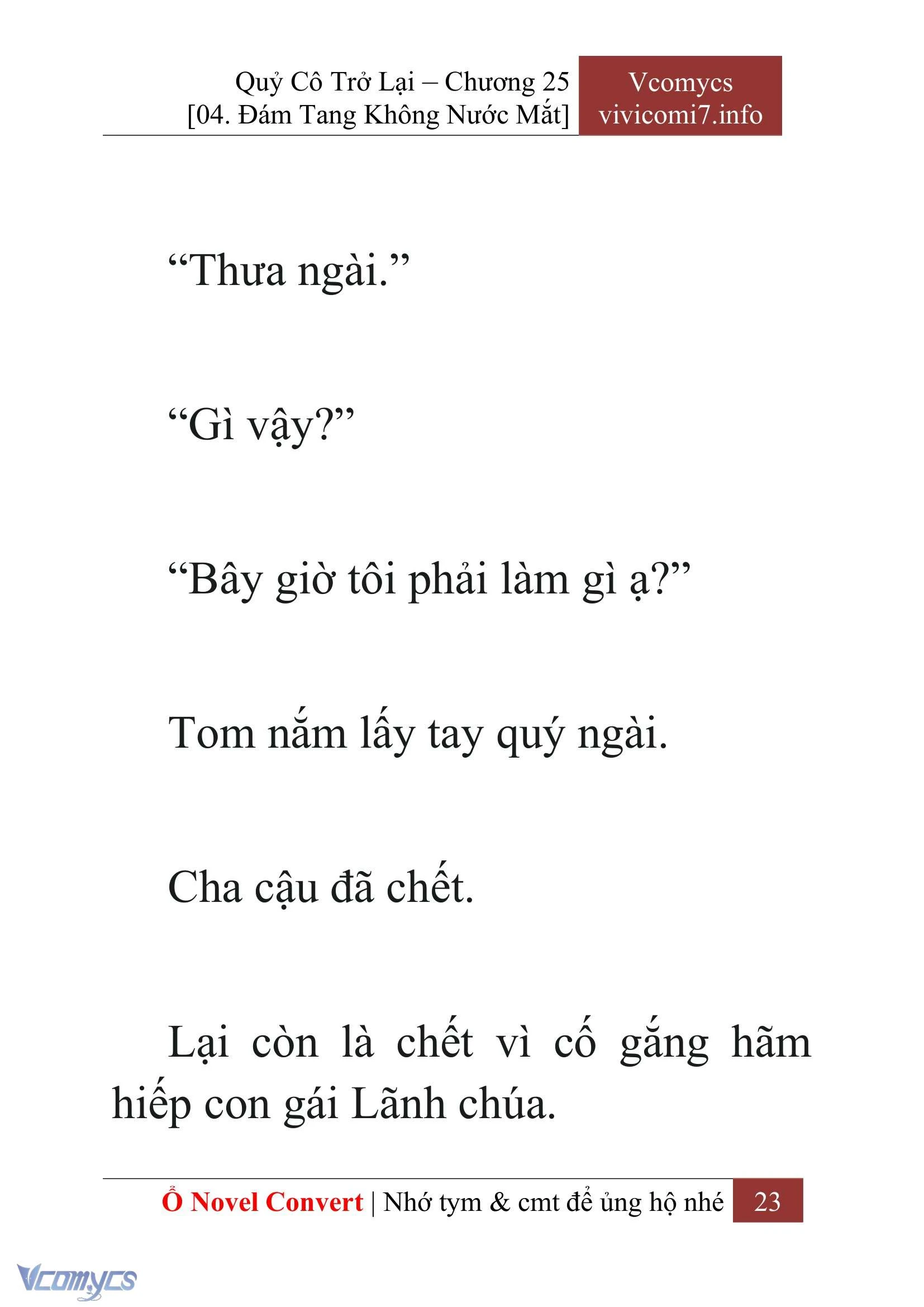 [Novel] Quý Cô Trở Lại Chapter  25 - 25