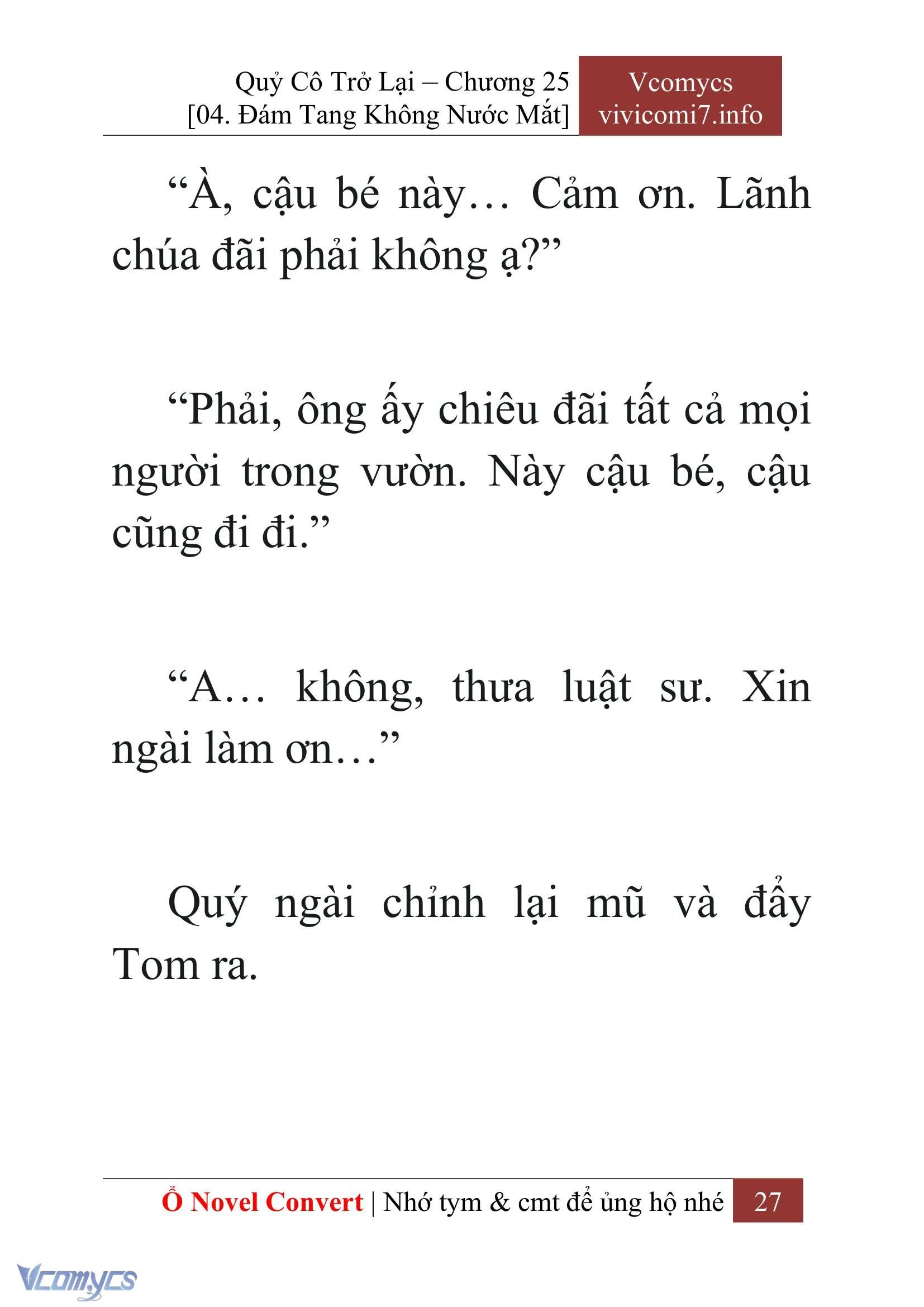 [Novel] Quý Cô Trở Lại Chapter  25 - 29