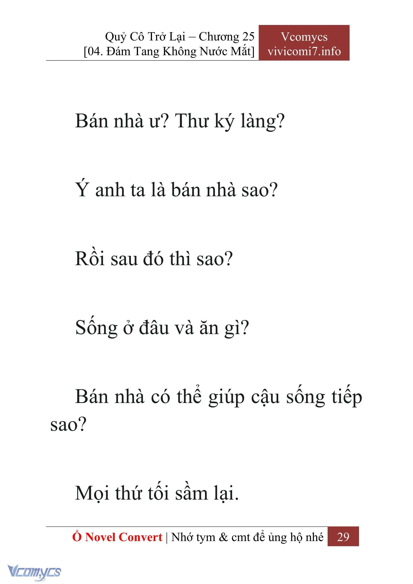 [Novel] Quý Cô Trở Lại Chapter  25 - 31