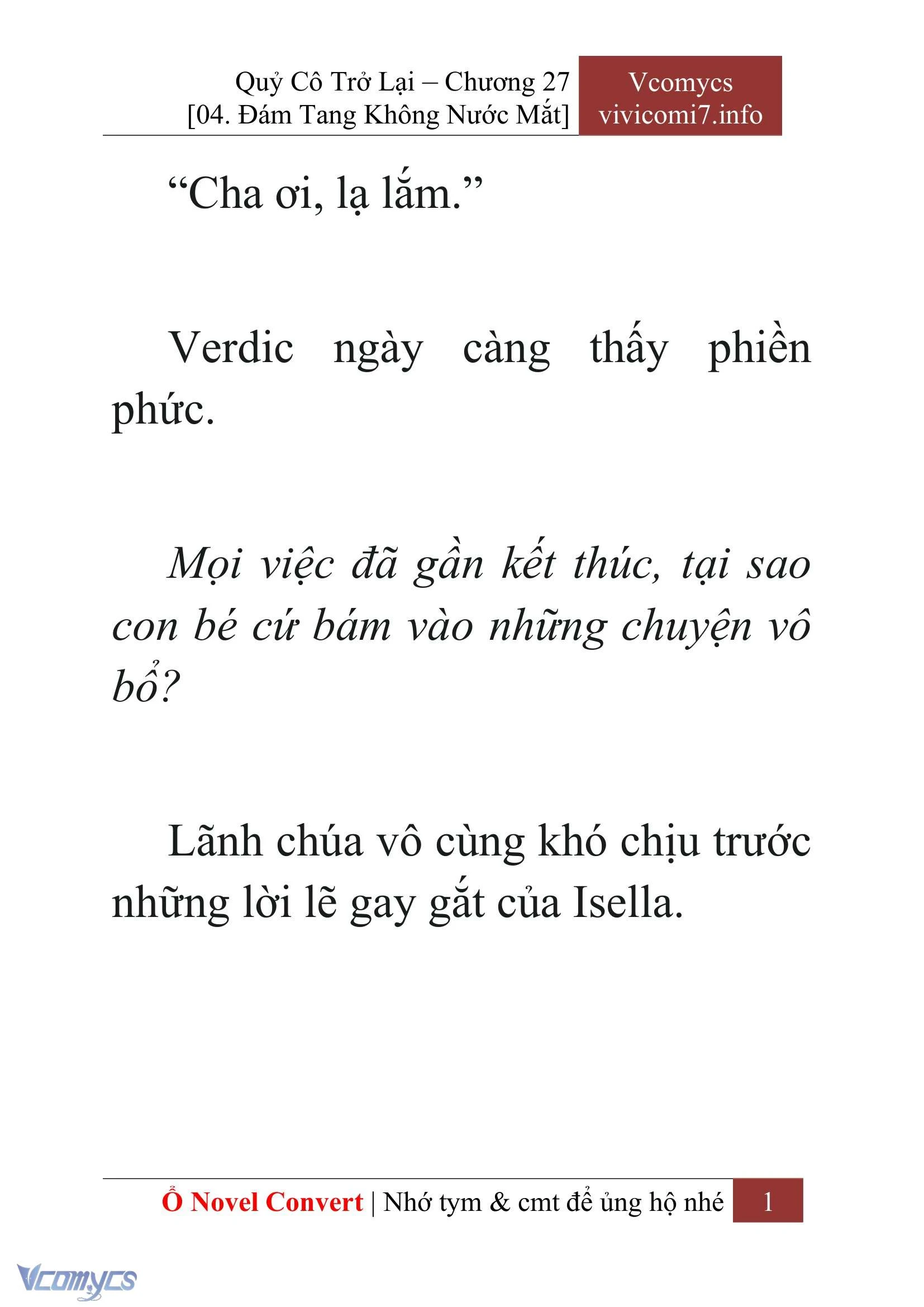 [Novel] Quý Cô Trở Lại Chapter  27 - 3