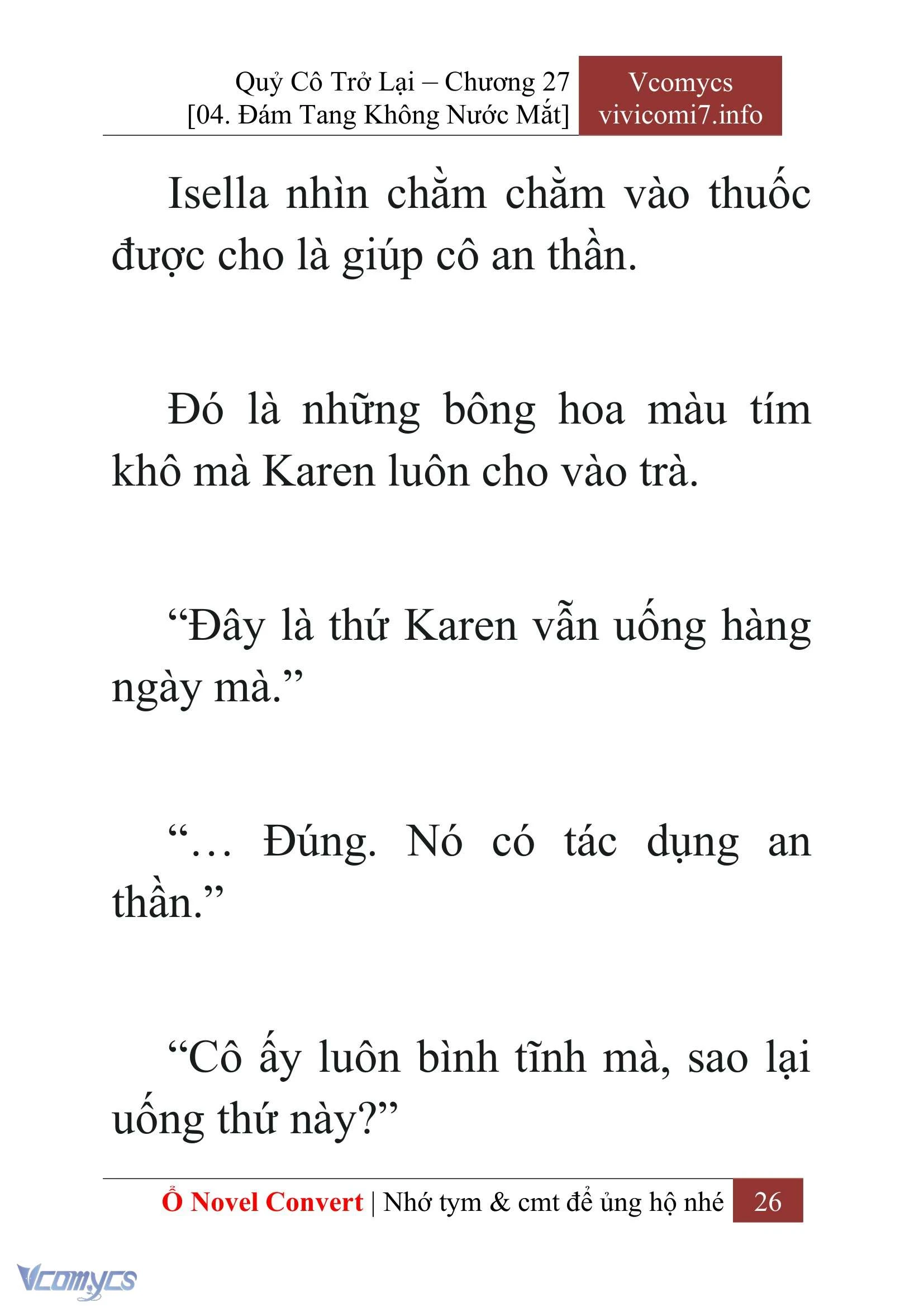 [Novel] Quý Cô Trở Lại Chapter  27 - 28