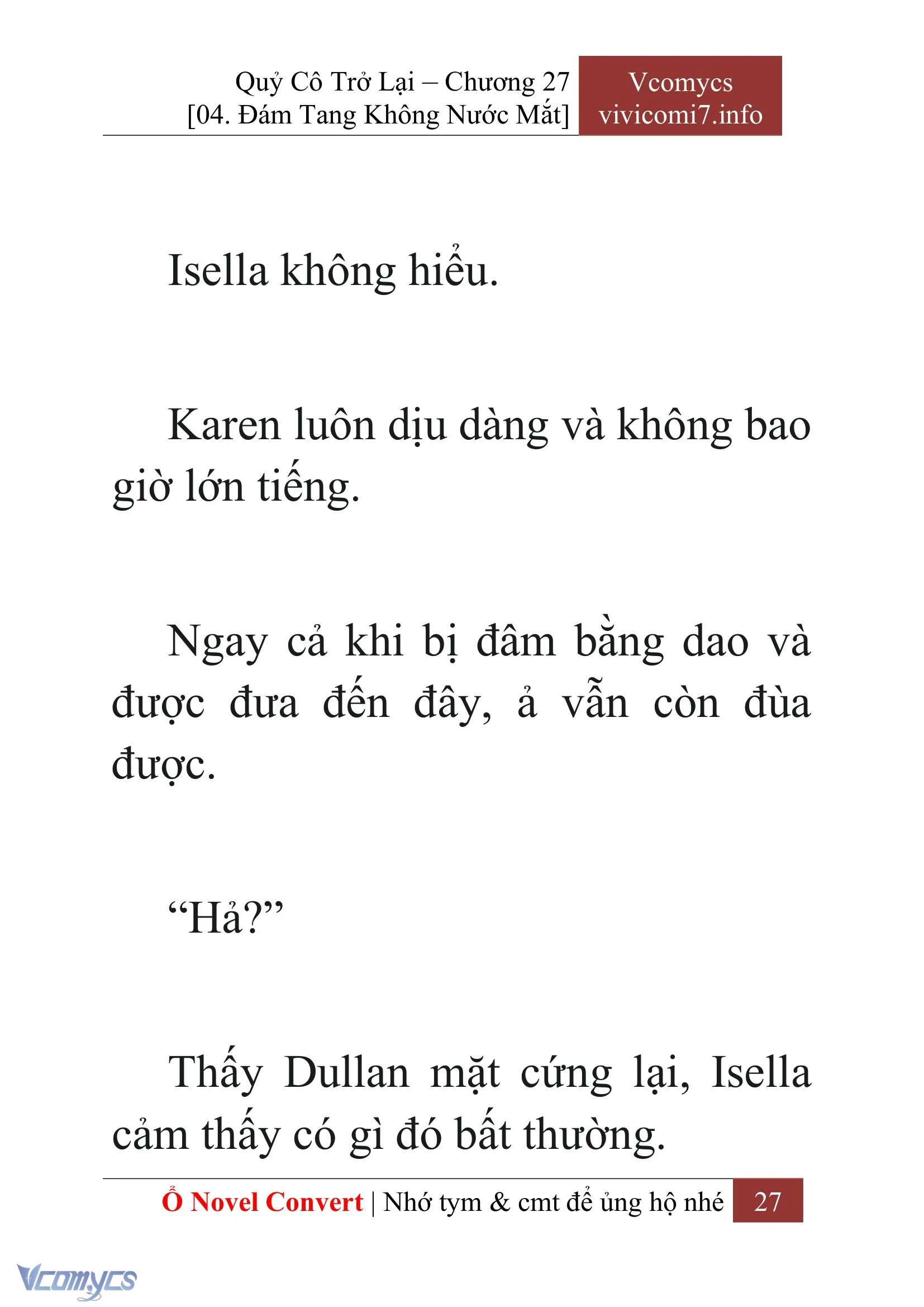 [Novel] Quý Cô Trở Lại Chapter  27 - 29