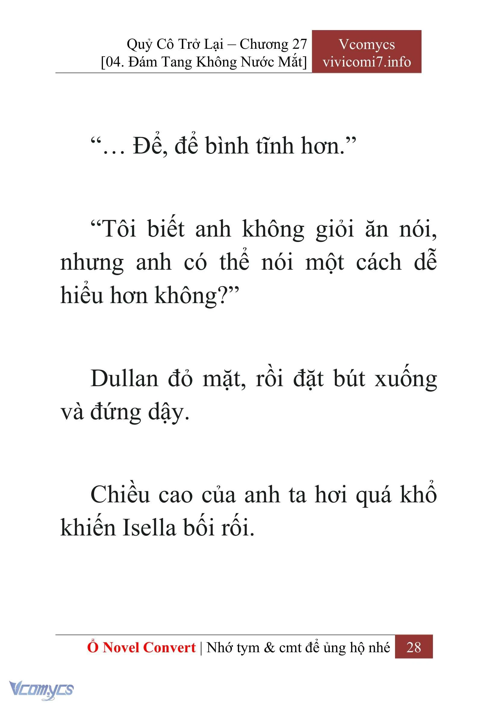 [Novel] Quý Cô Trở Lại Chapter  27 - 30