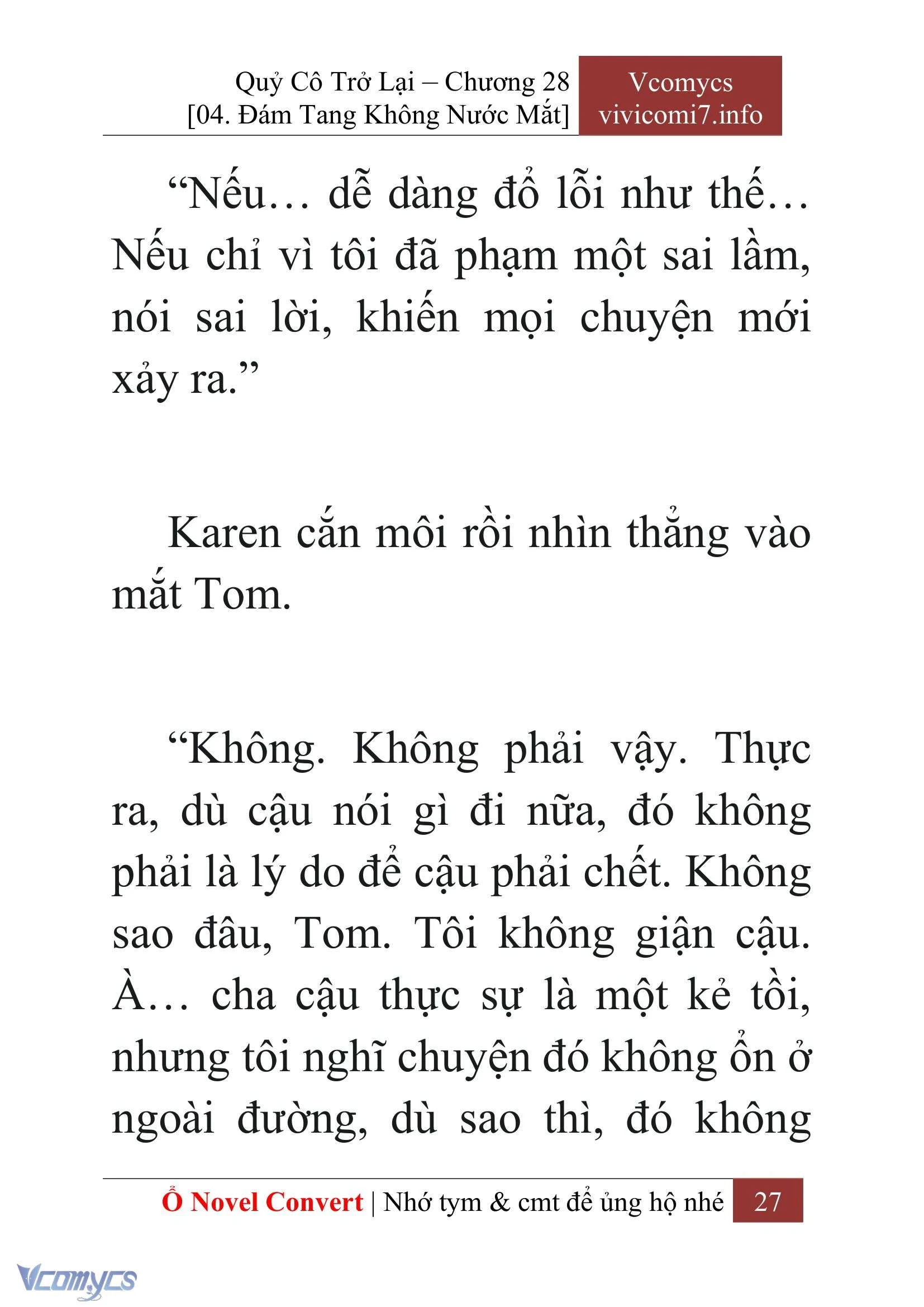 [Novel] Quý Cô Trở Lại Chapter  28 - 29