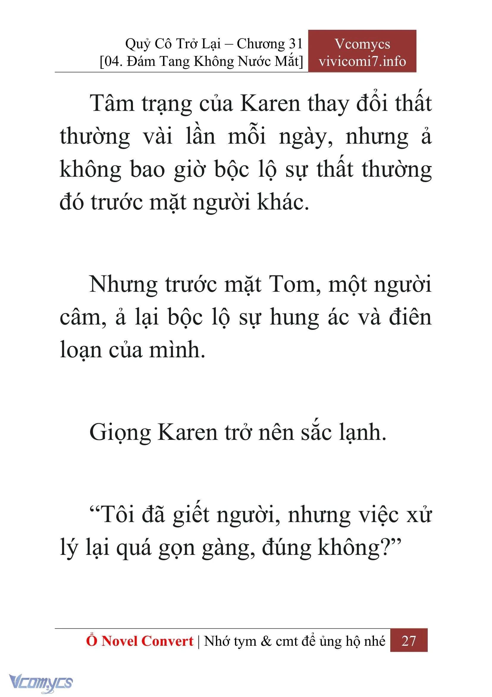 [Novel] Quý Cô Trở Lại Chapter  31 - 29