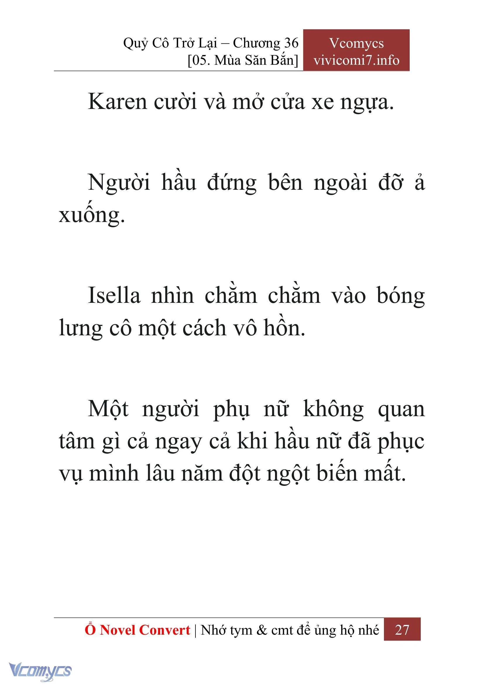 [Novel] Quý Cô Trở Lại Chapter  36 - 29