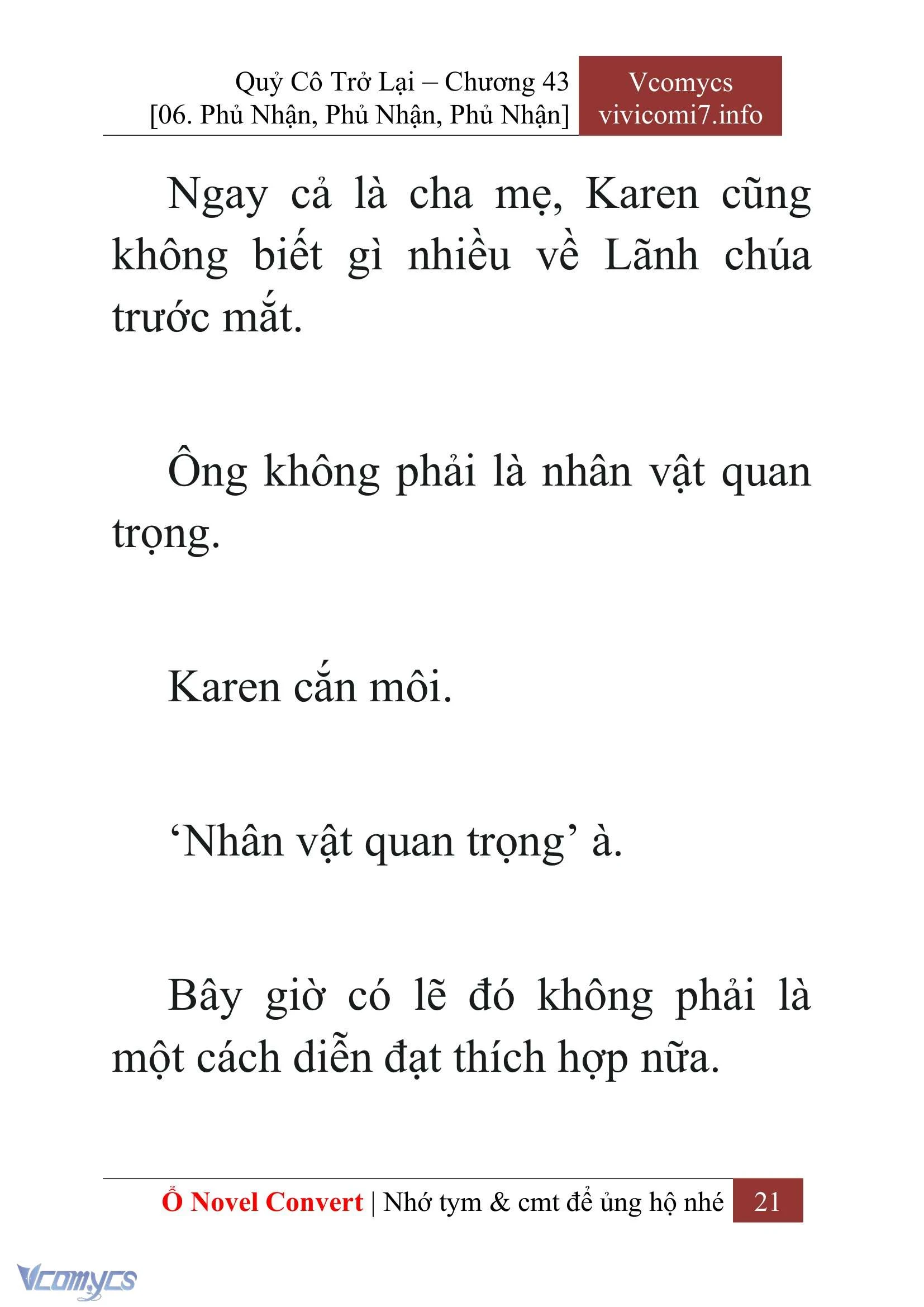 [Novel] Quý Cô Trở Lại Chapter  43 - 23