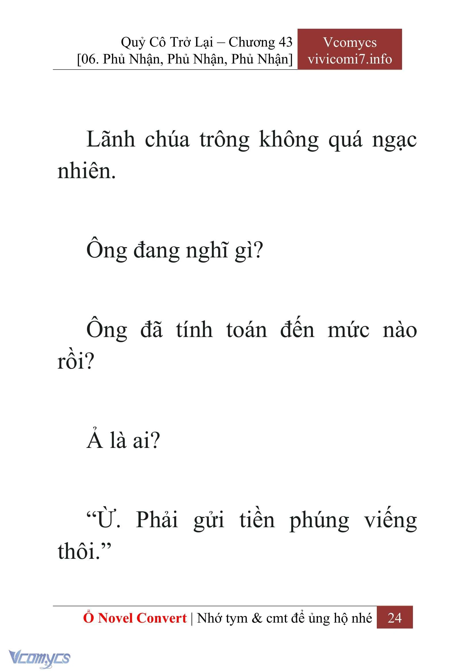 [Novel] Quý Cô Trở Lại Chapter  43 - 26