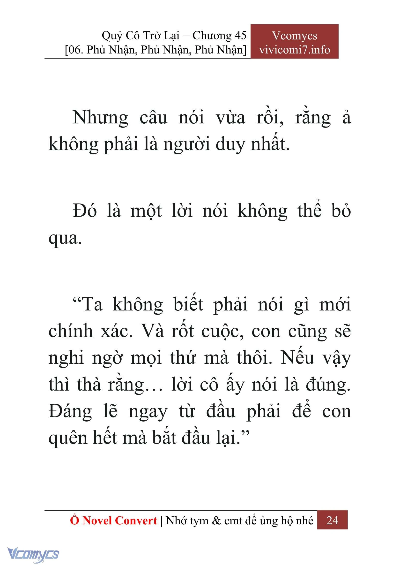 [Novel] Quý Cô Trở Lại Chapter  45 - 26