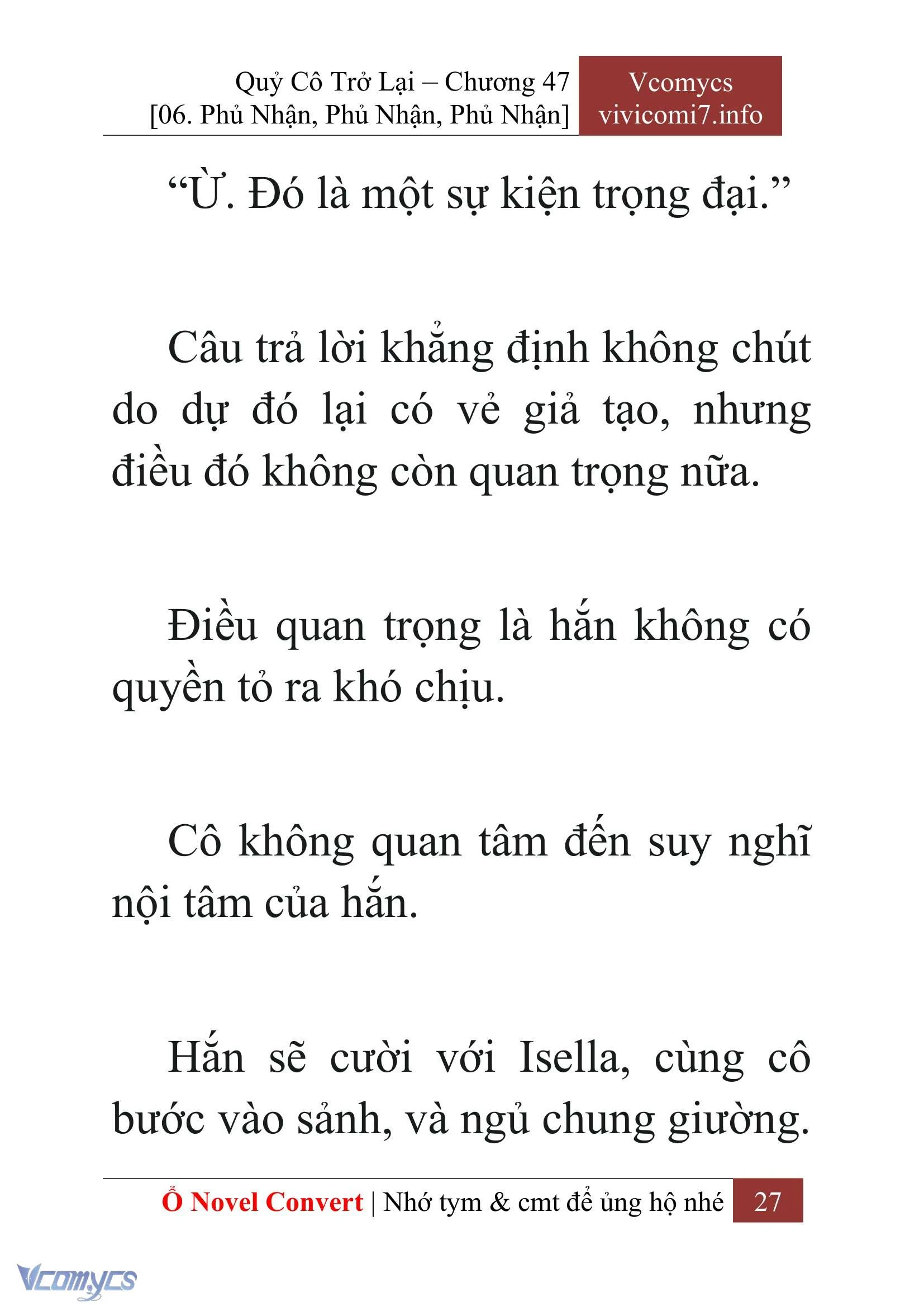 [Novel] Quý Cô Trở Lại Chapter  47 - 29