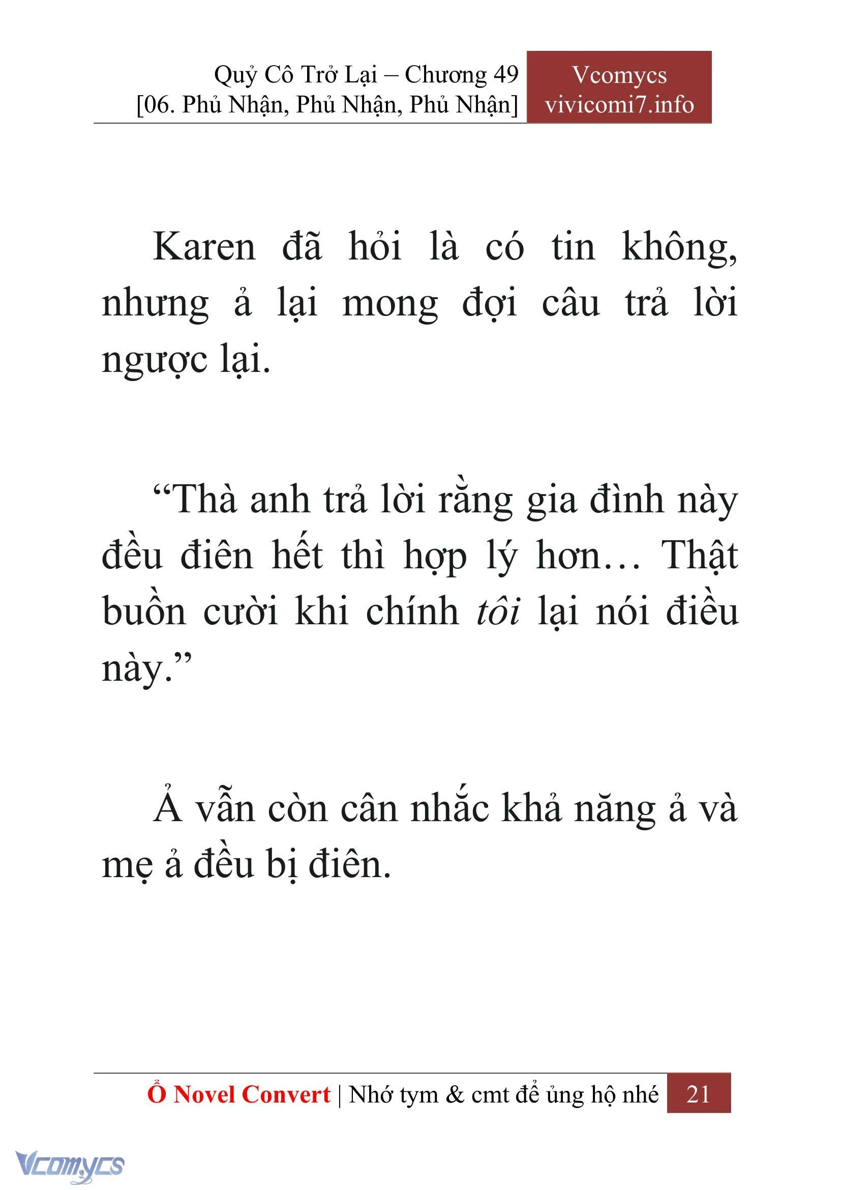 [Novel] Quý Cô Trở Lại Chapter  49 - 23