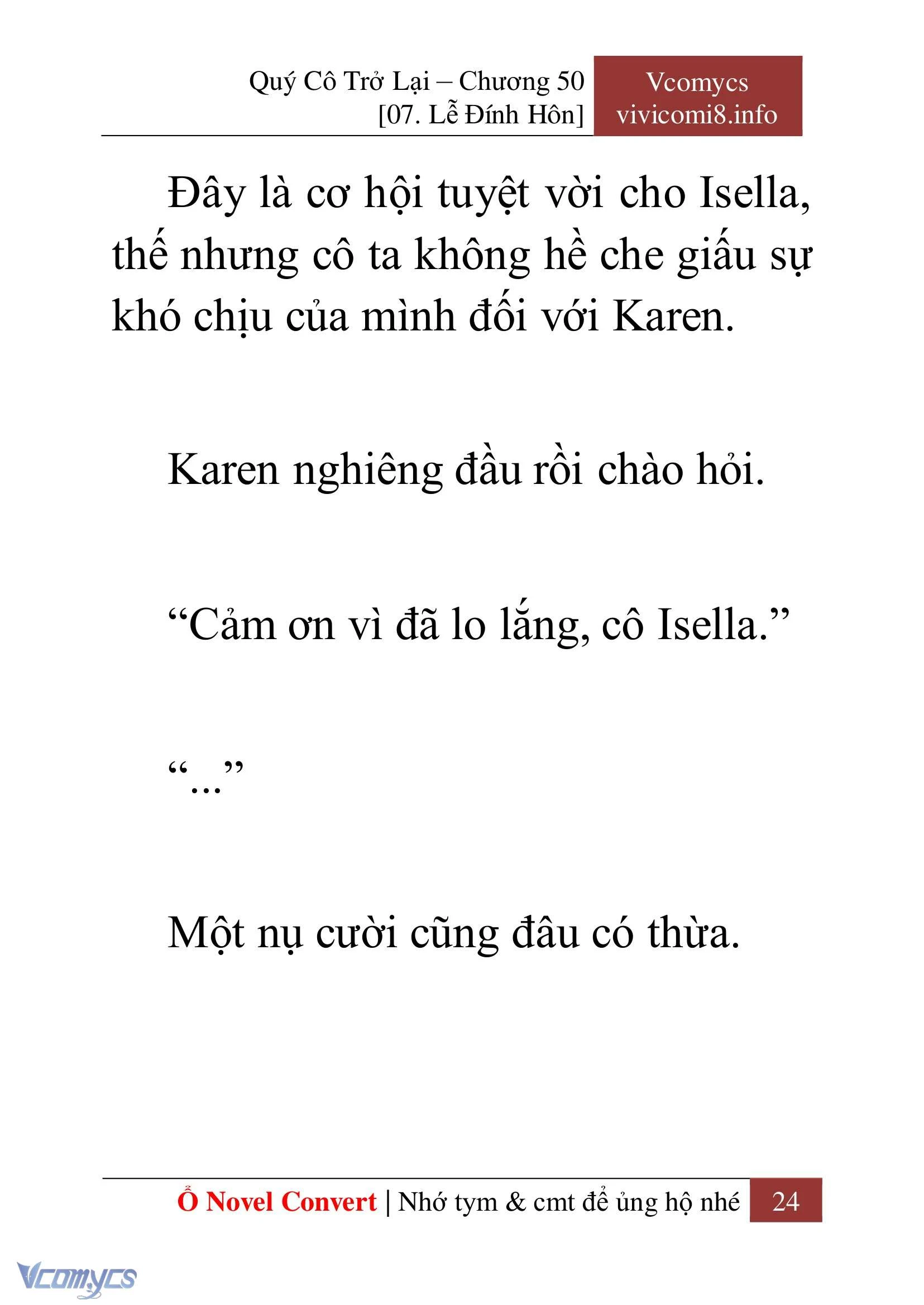 [Novel] Quý Cô Trở Lại Chapter  50 - 26