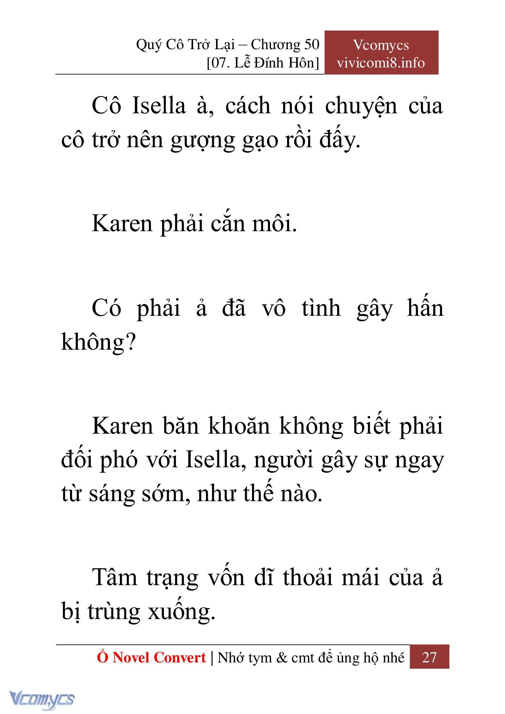 [Novel] Quý Cô Trở Lại Chapter  50 - 29