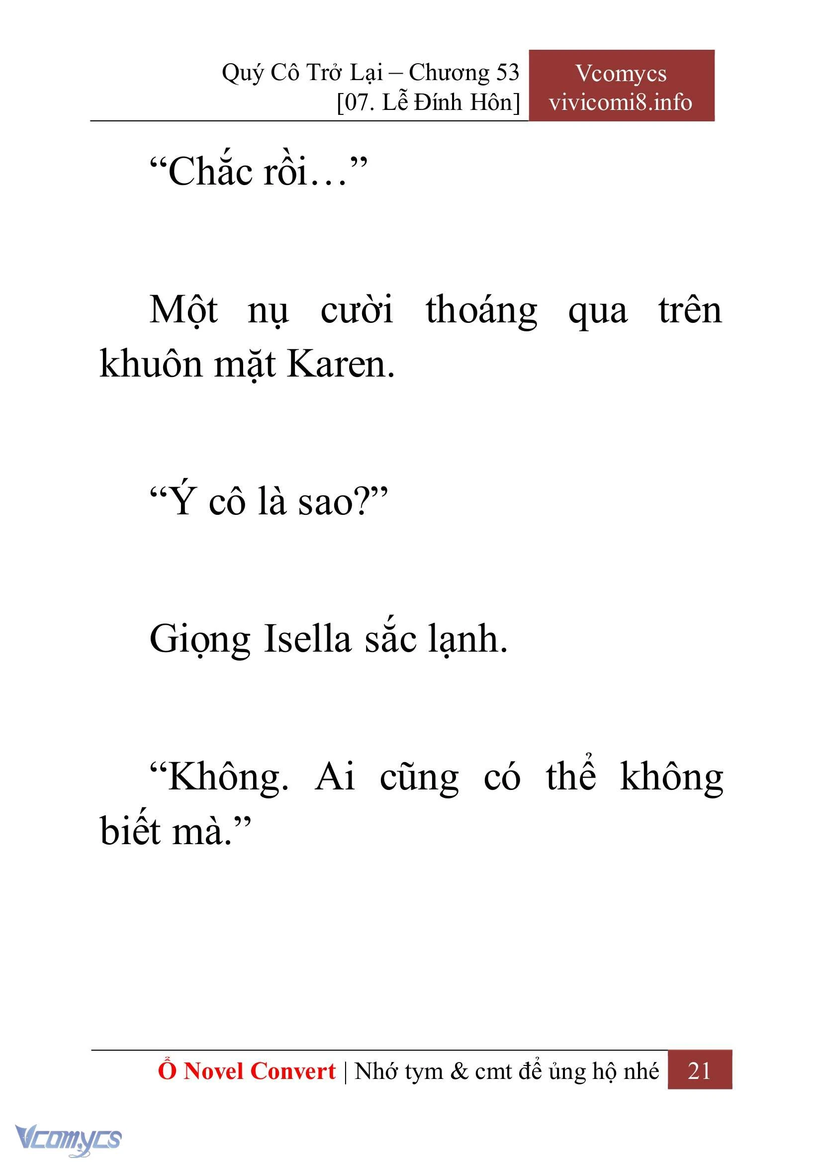 [Novel] Quý Cô Trở Lại Chapter  53 - 23