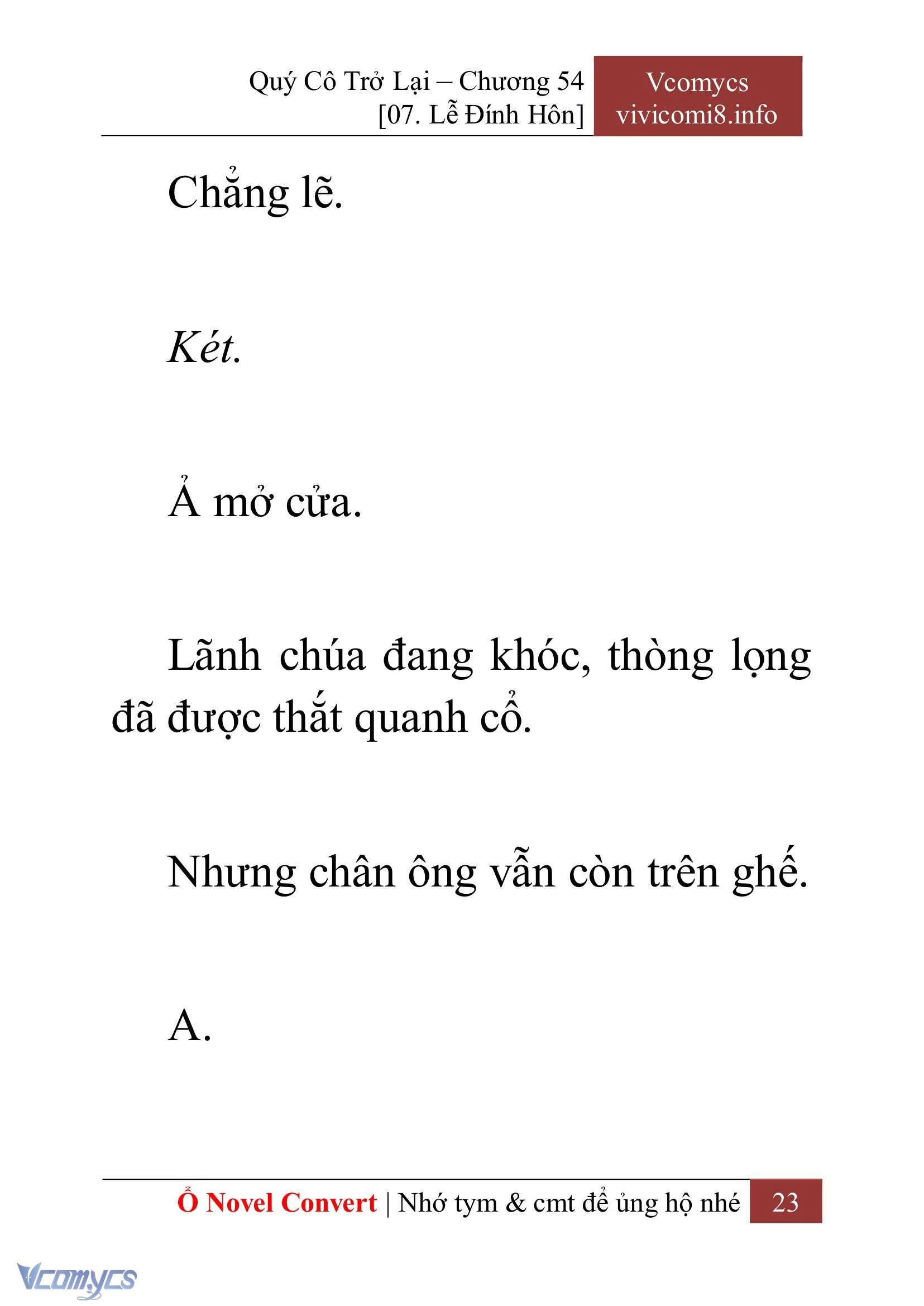 [Novel] Quý Cô Trở Lại Chapter  54 - 25