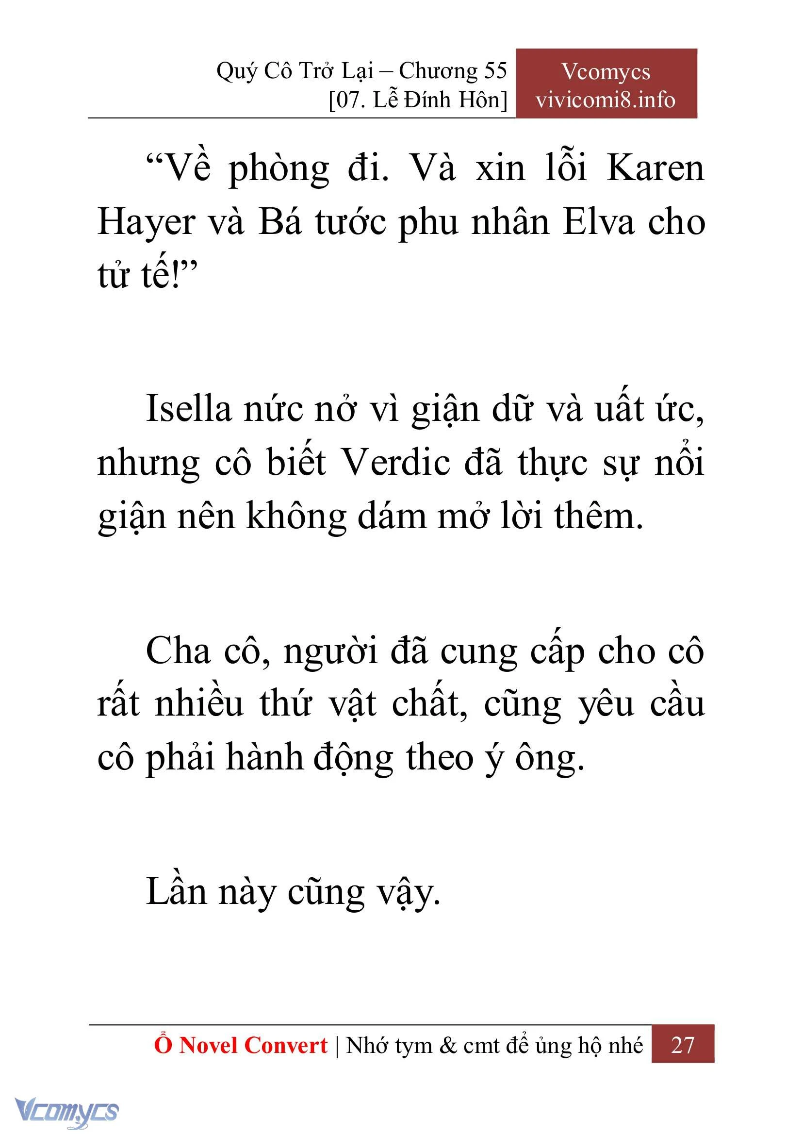 [Novel] Quý Cô Trở Lại Chapter  55 - 29