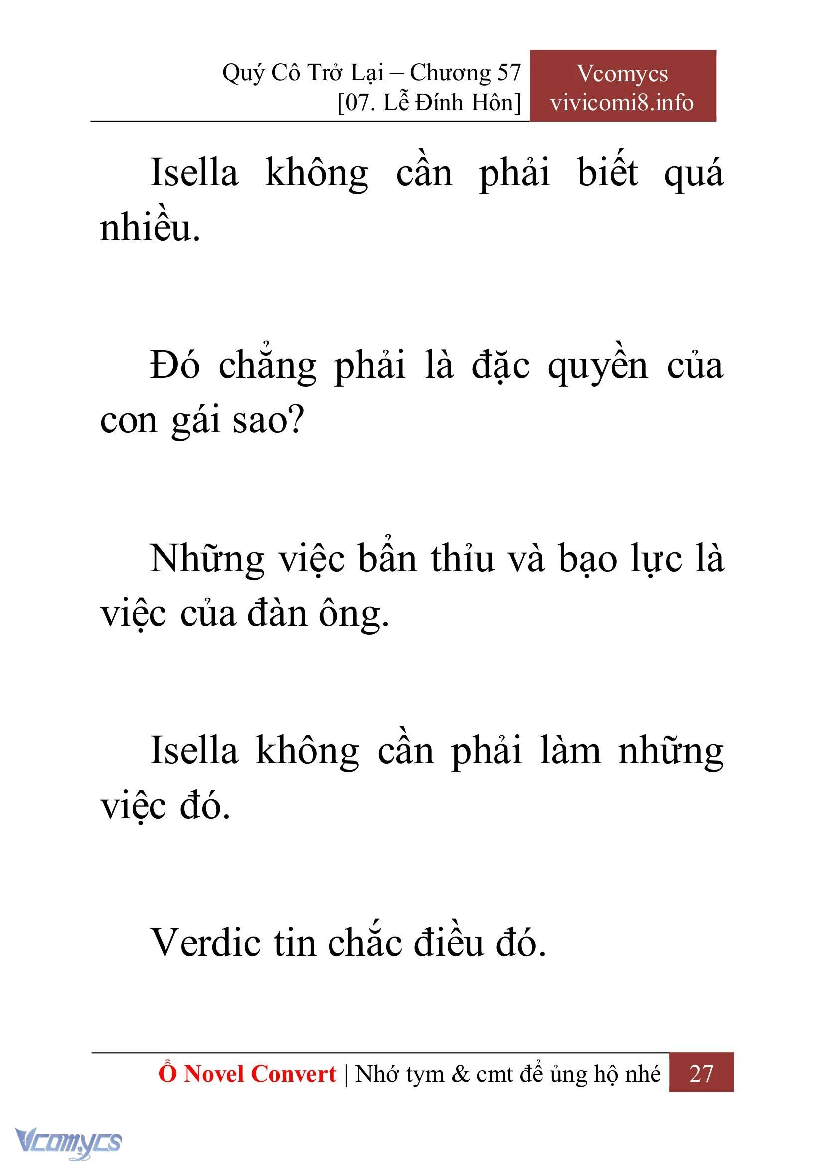 [Novel] Quý Cô Trở Lại Chapter  57 - 29