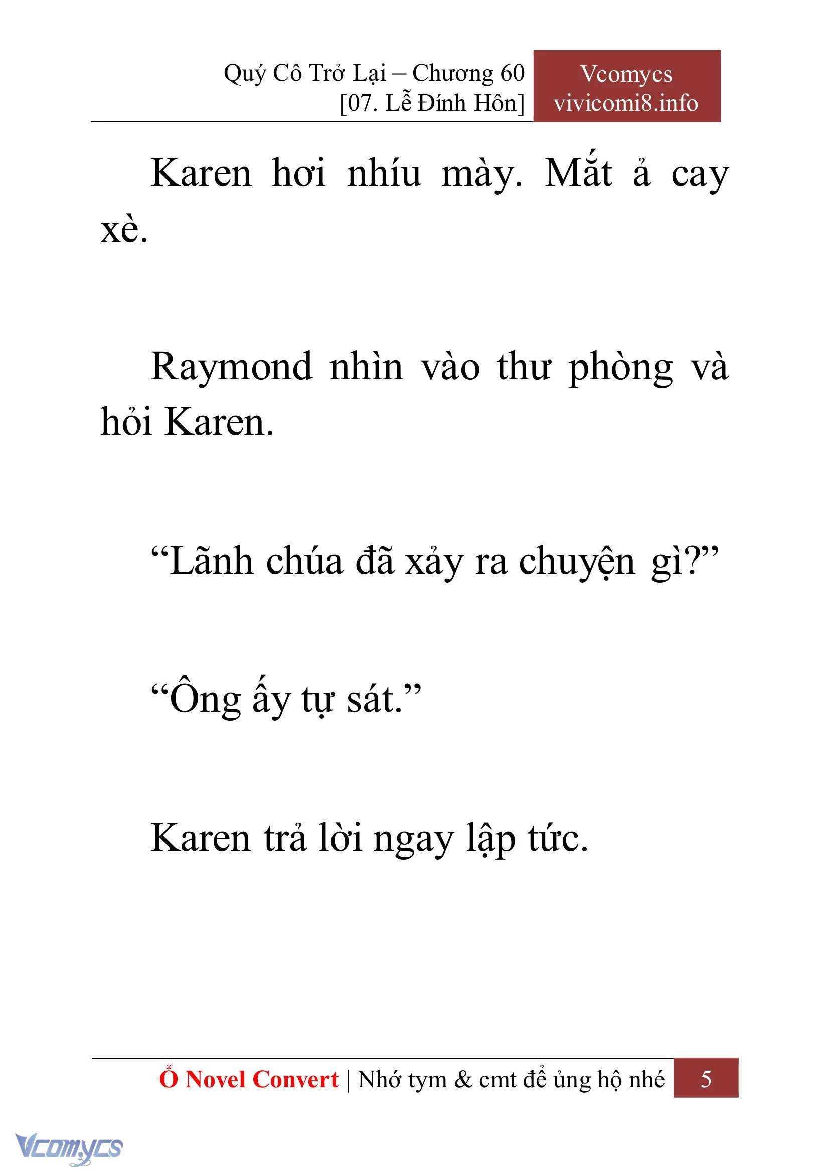 [Novel] Quý Cô Trở Lại Chapter  60 - 7