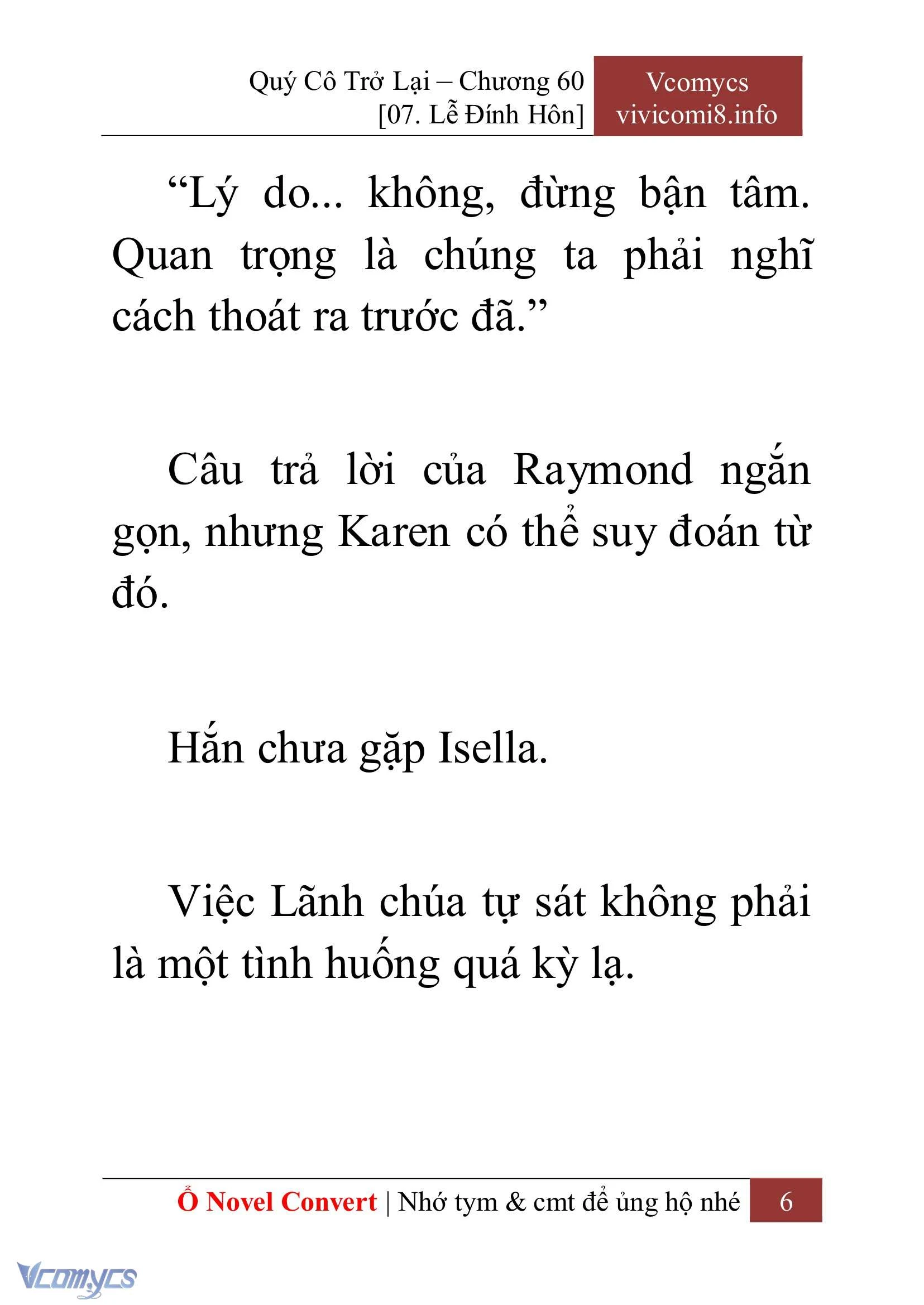 [Novel] Quý Cô Trở Lại Chapter  60 - 8