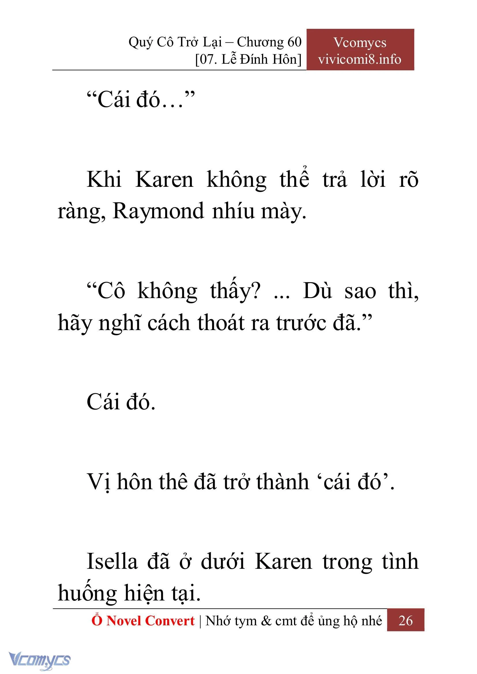 [Novel] Quý Cô Trở Lại Chapter  60 - 28