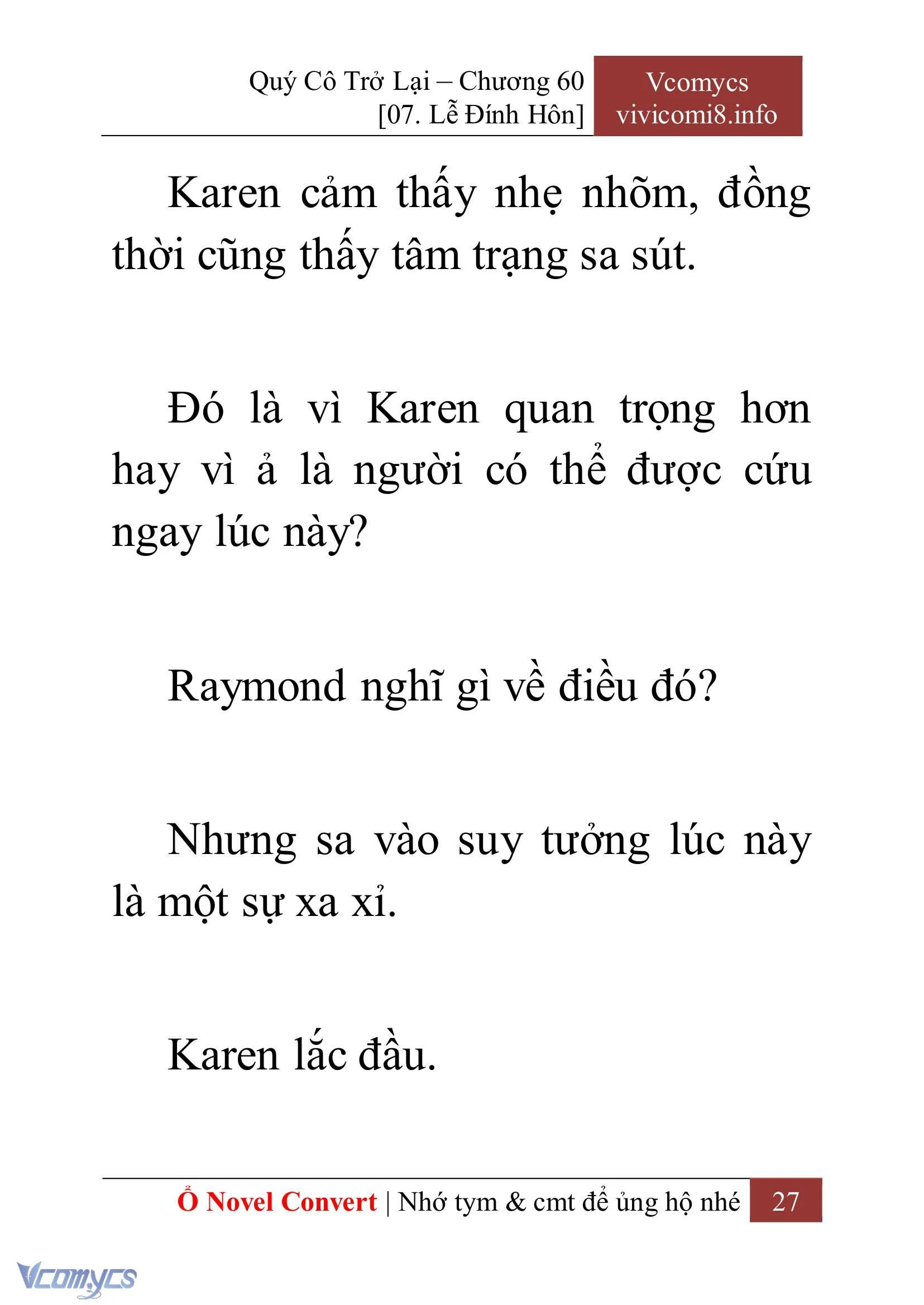 [Novel] Quý Cô Trở Lại Chapter  60 - 29