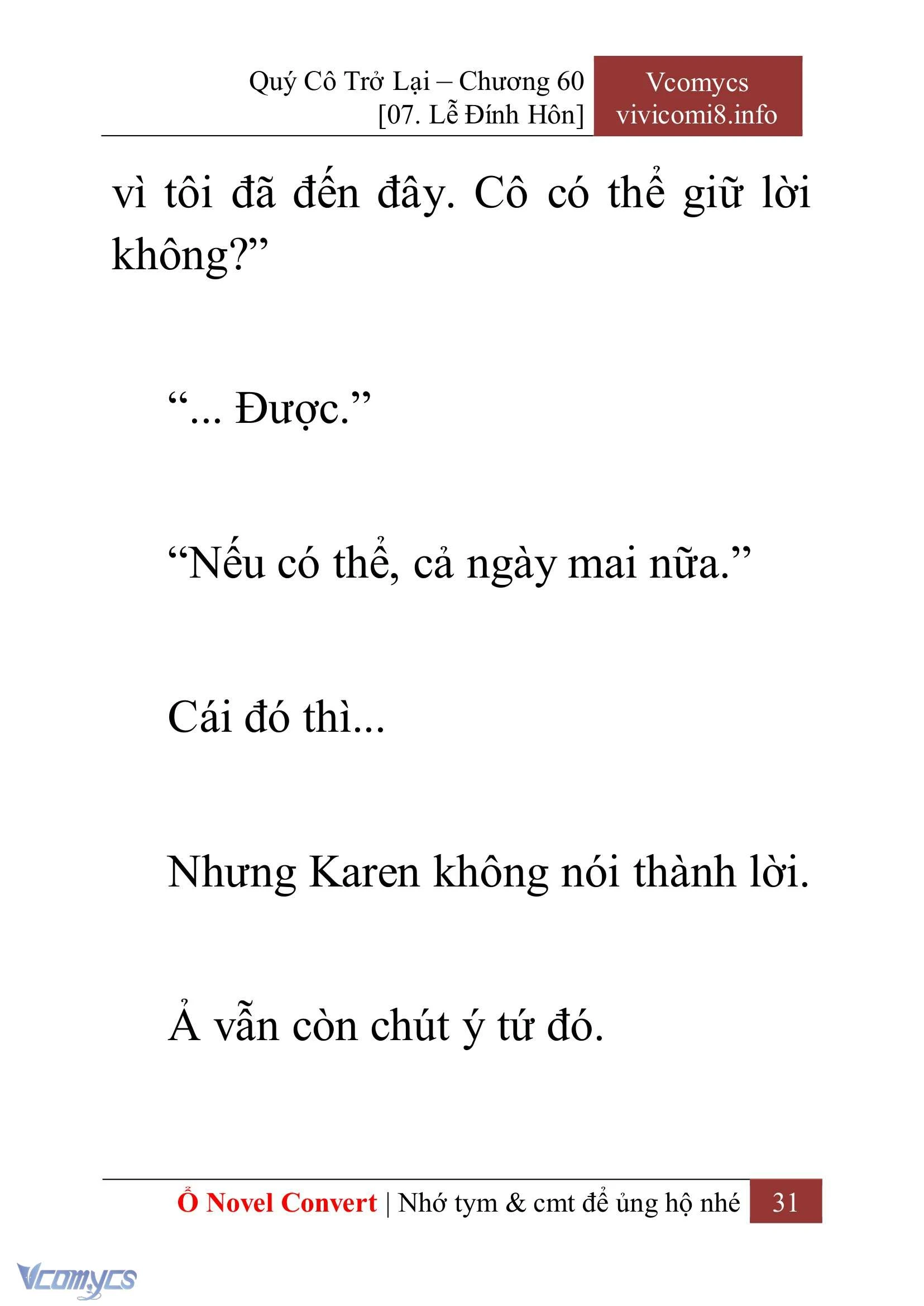 [Novel] Quý Cô Trở Lại Chapter  60 - 33