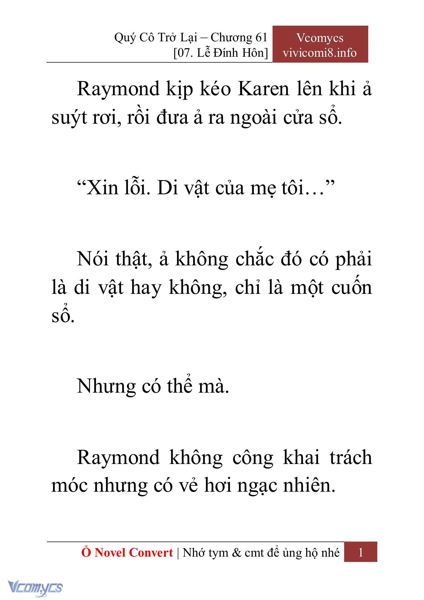[Novel] Quý Cô Trở Lại Chapter  61 - 3