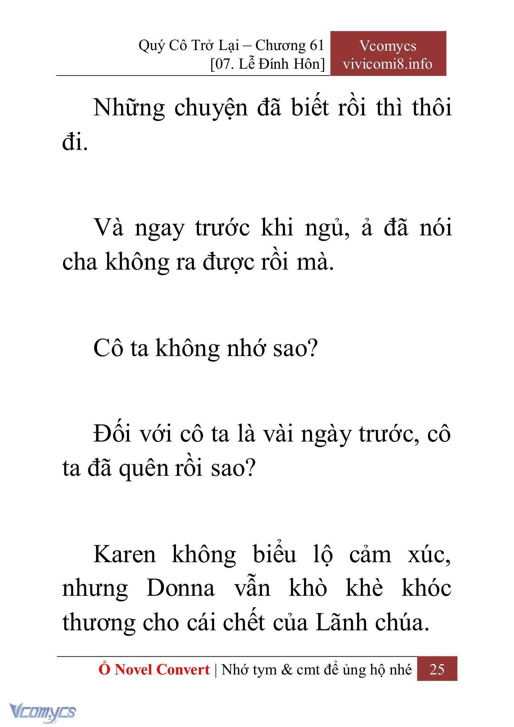 [Novel] Quý Cô Trở Lại Chapter  61 - 27