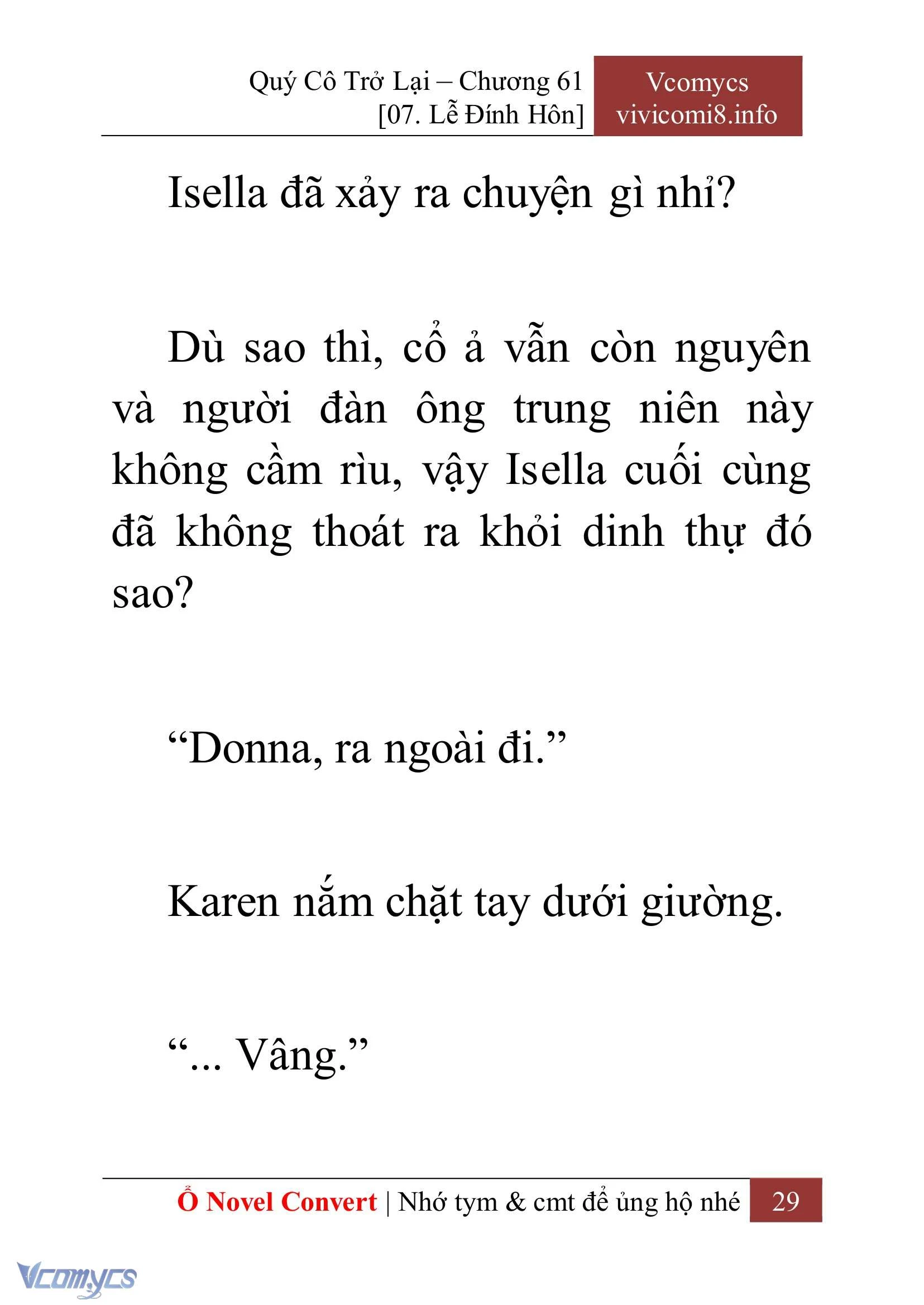 [Novel] Quý Cô Trở Lại Chapter  61 - 31