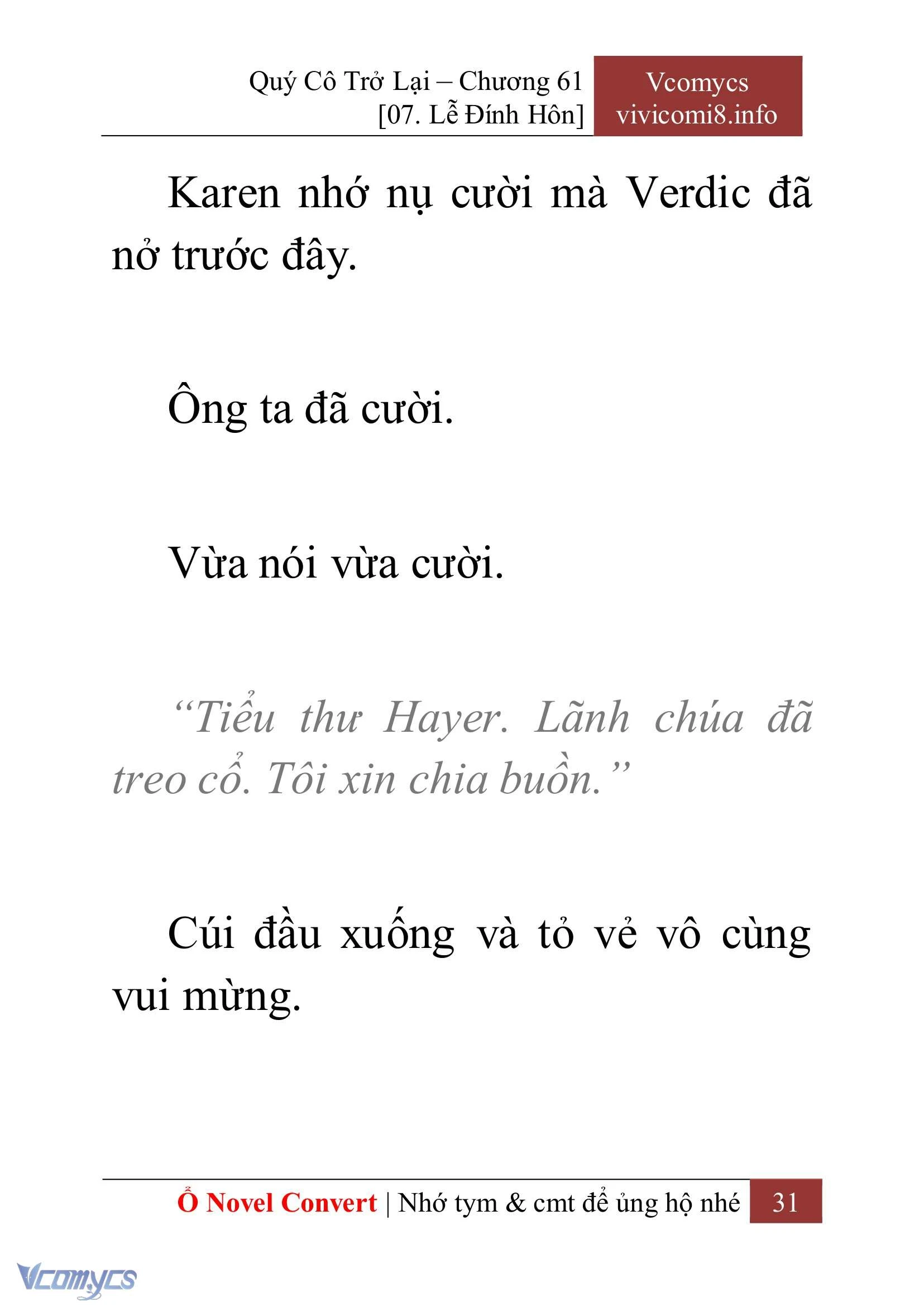 [Novel] Quý Cô Trở Lại Chapter  61 - 33