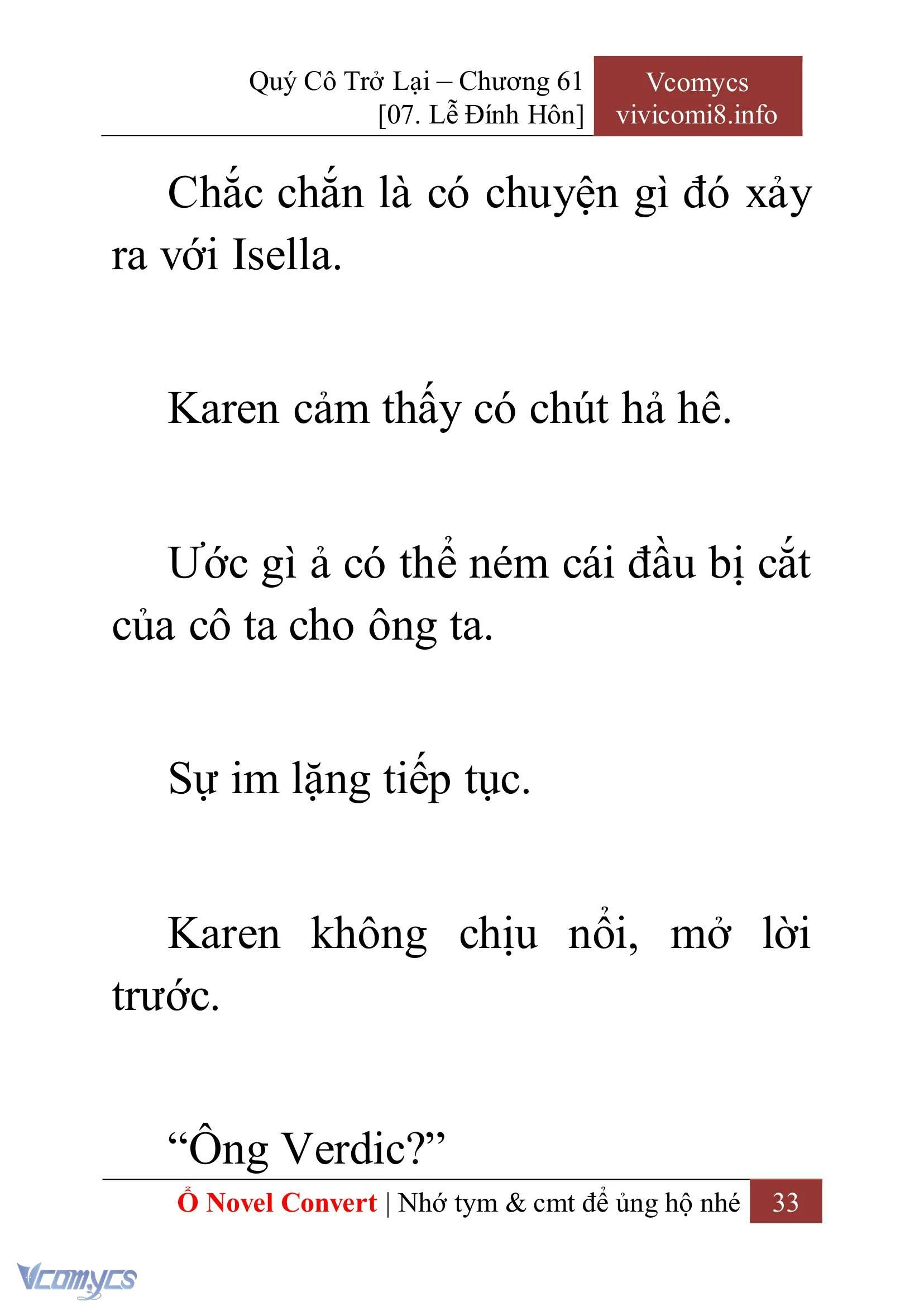 [Novel] Quý Cô Trở Lại Chapter  61 - 35
