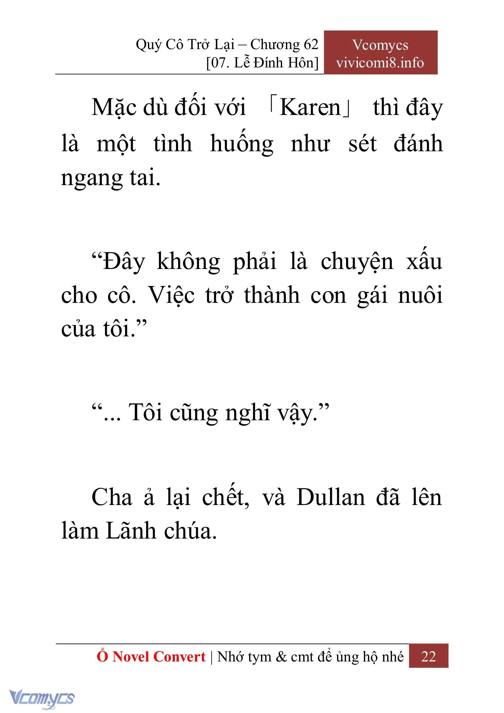 [Novel] Quý Cô Trở Lại Chapter  62 - 24