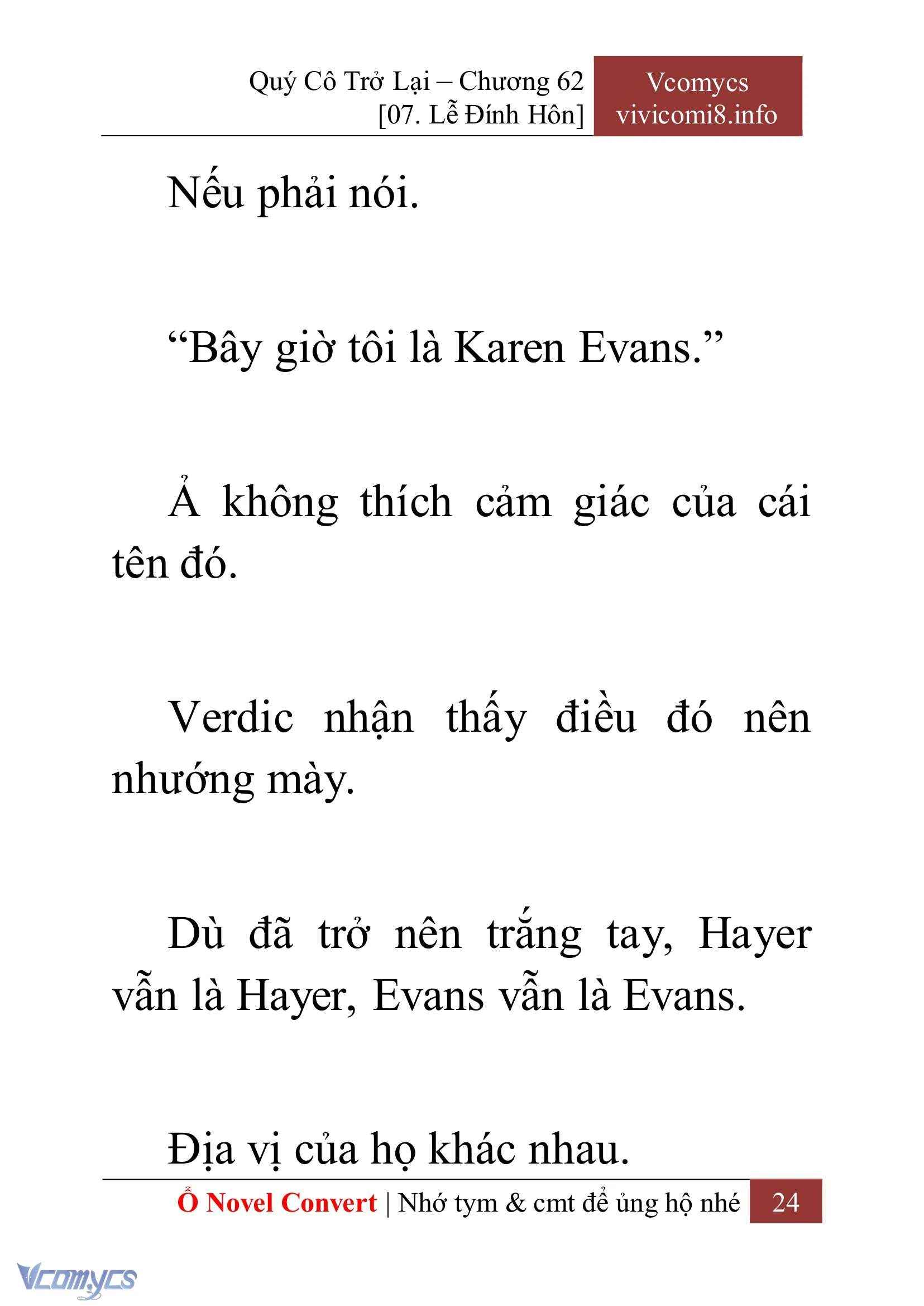 [Novel] Quý Cô Trở Lại Chapter  62 - 26