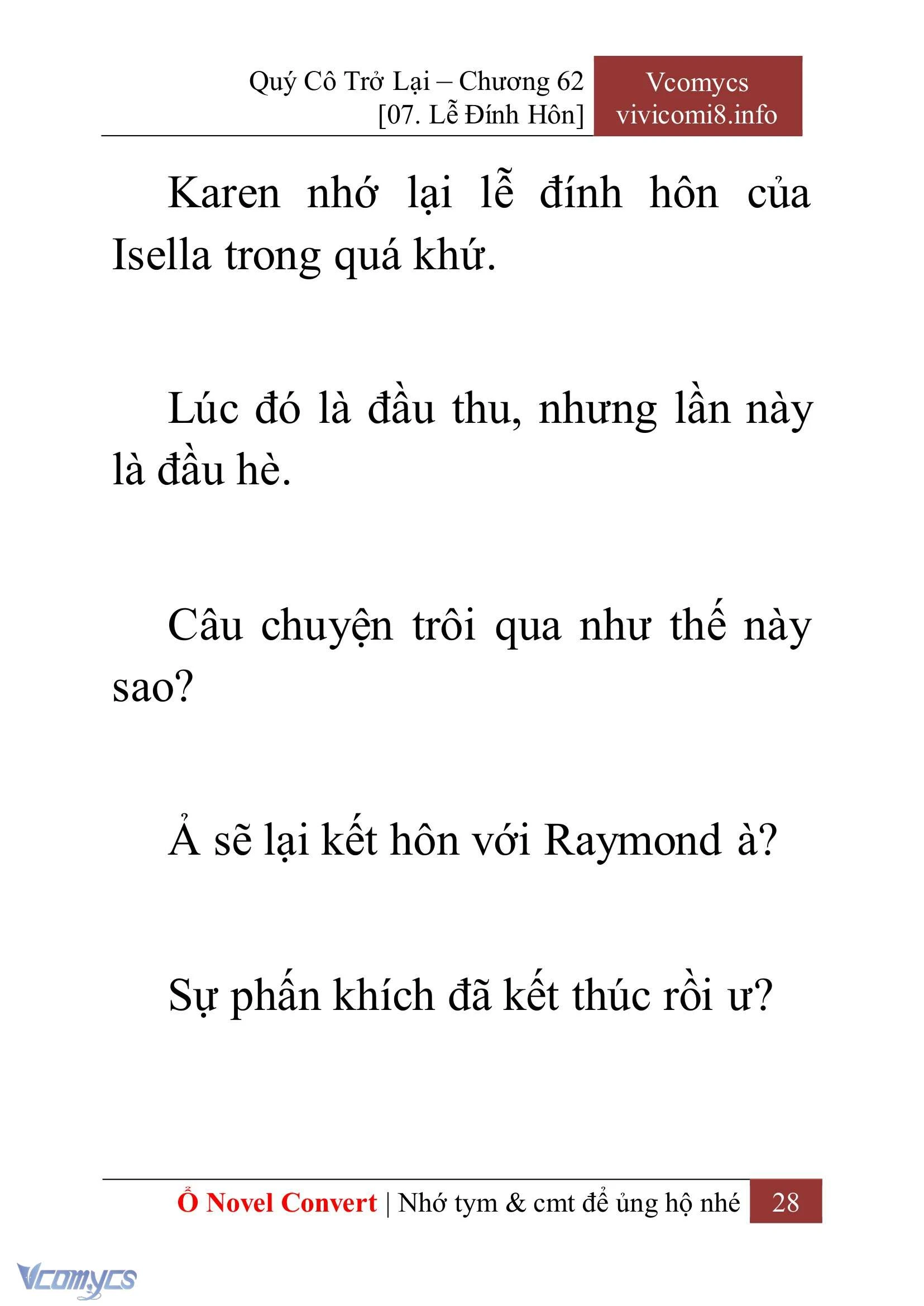 [Novel] Quý Cô Trở Lại Chapter  62 - 30