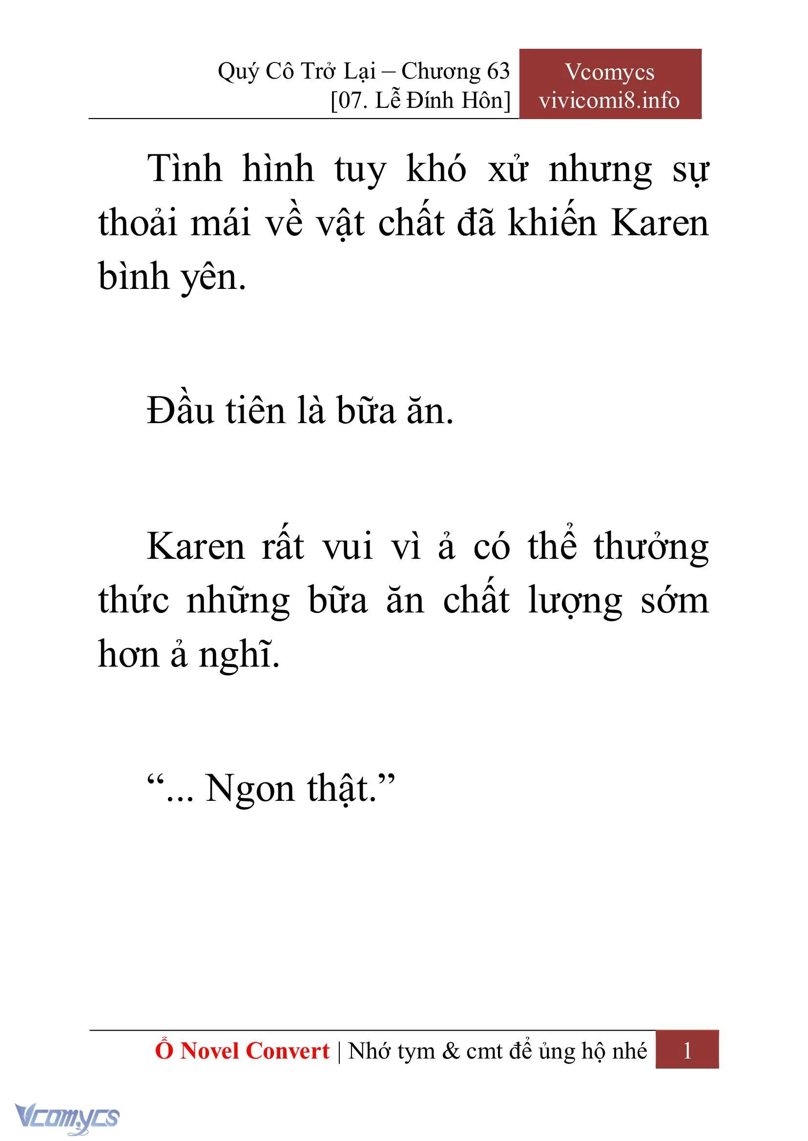 [Novel] Quý Cô Trở Lại Chapter  63 - 3