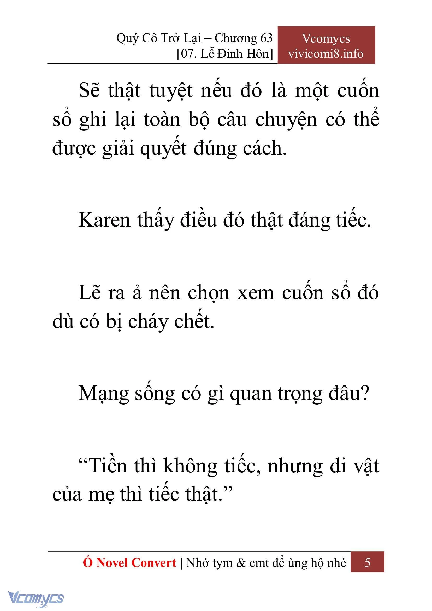 [Novel] Quý Cô Trở Lại Chapter  63 - 7