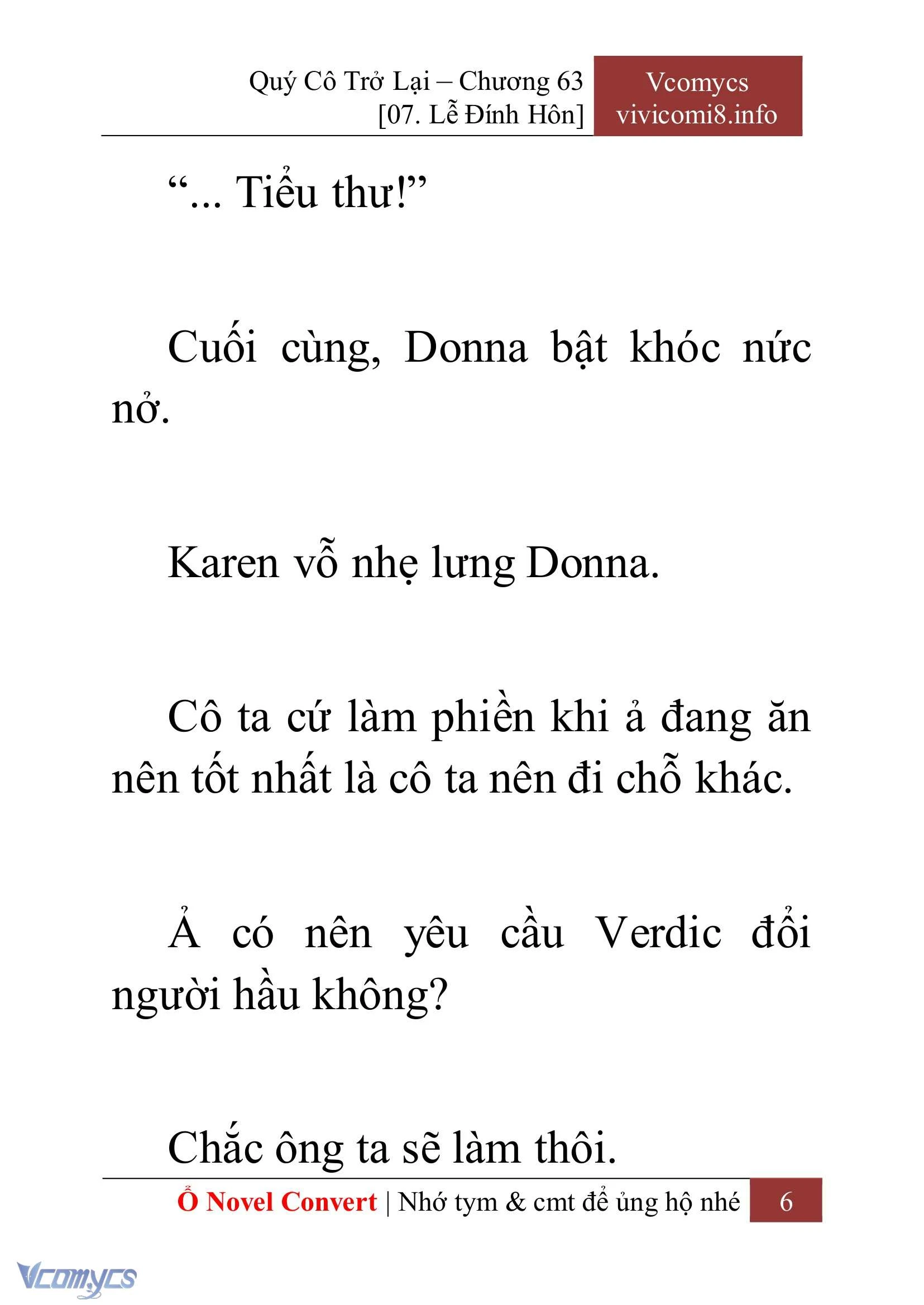 [Novel] Quý Cô Trở Lại Chapter  63 - 8