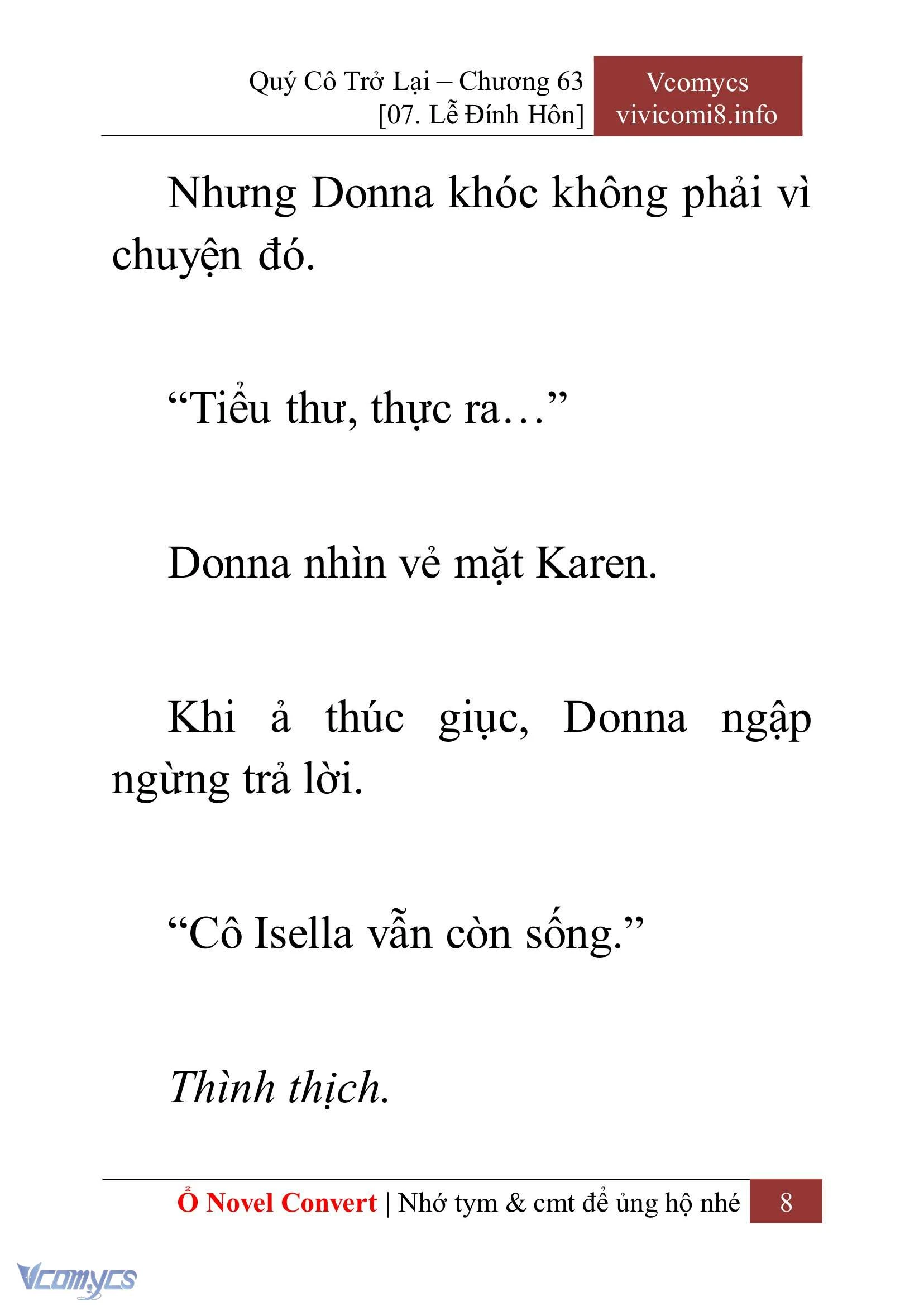 [Novel] Quý Cô Trở Lại Chapter  63 - 10