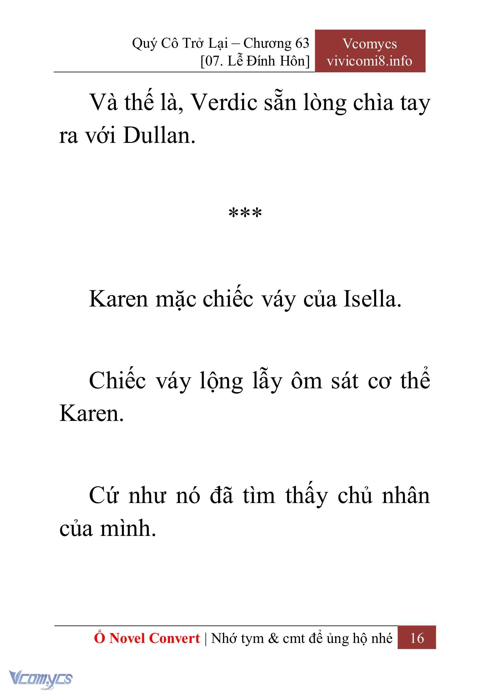 [Novel] Quý Cô Trở Lại Chapter  63 - 18