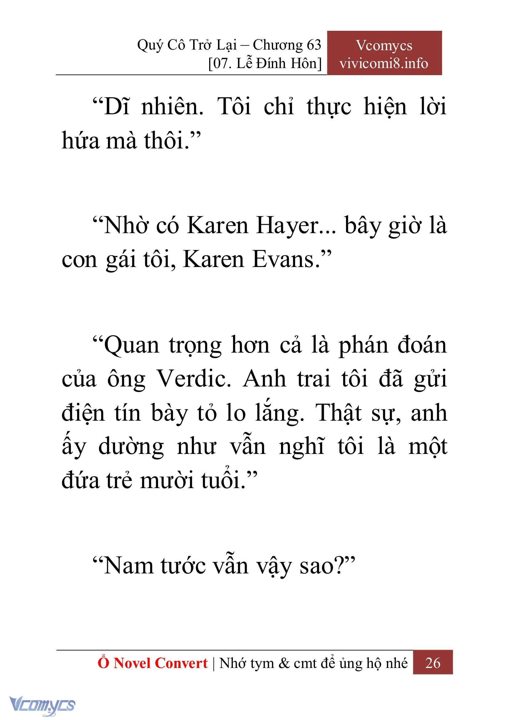 [Novel] Quý Cô Trở Lại Chapter  63 - 28