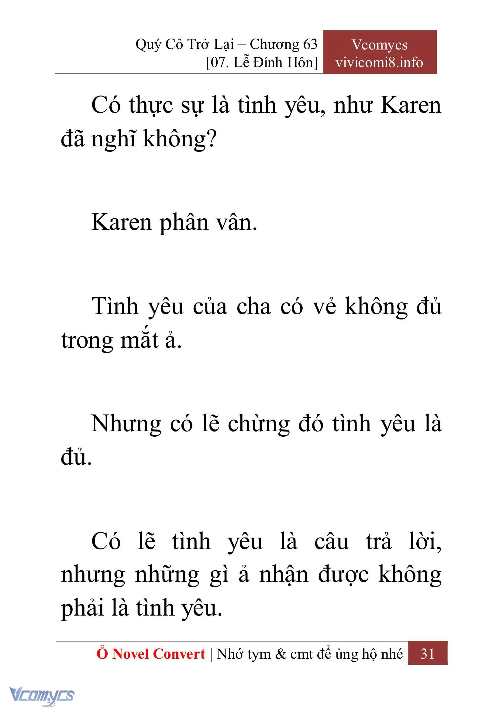 [Novel] Quý Cô Trở Lại Chapter  63 - 33
