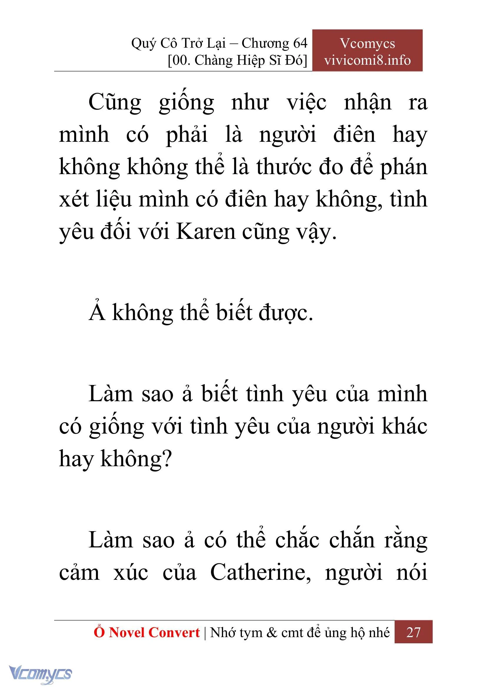 [Novel] Quý Cô Trở Lại Chapter  64 - 29