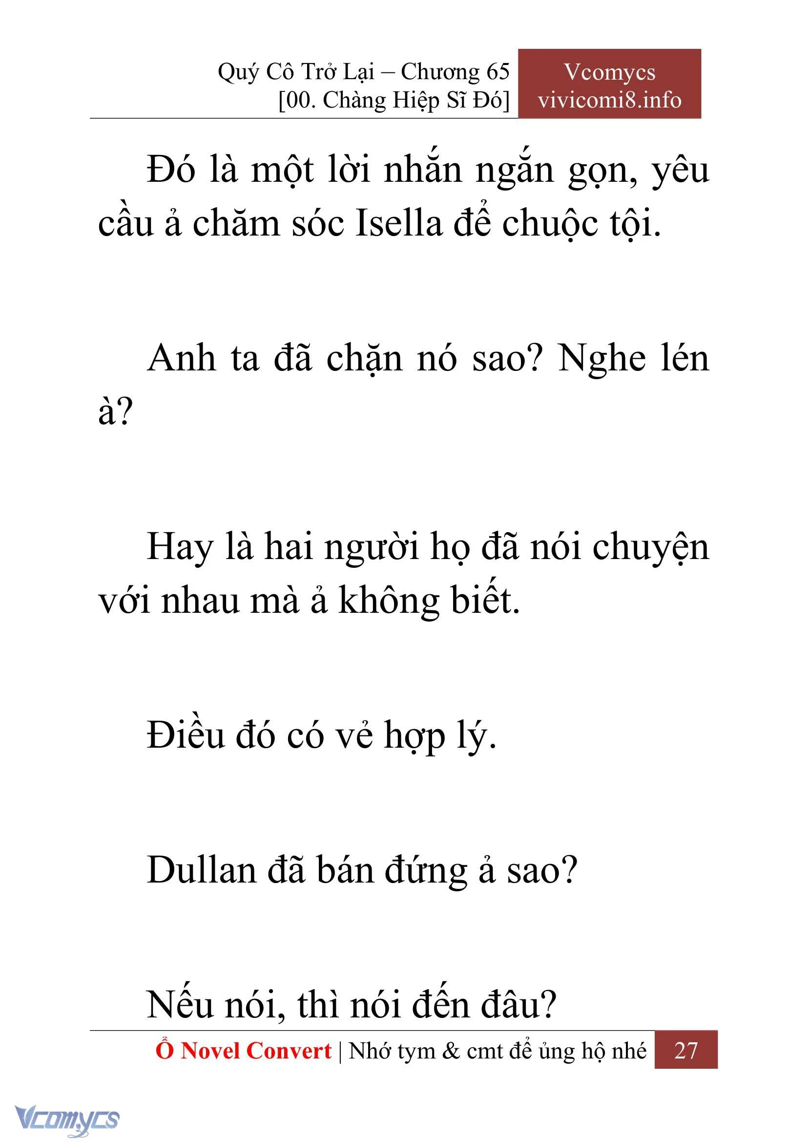 [Novel] Quý Cô Trở Lại Chapter  65 - 29