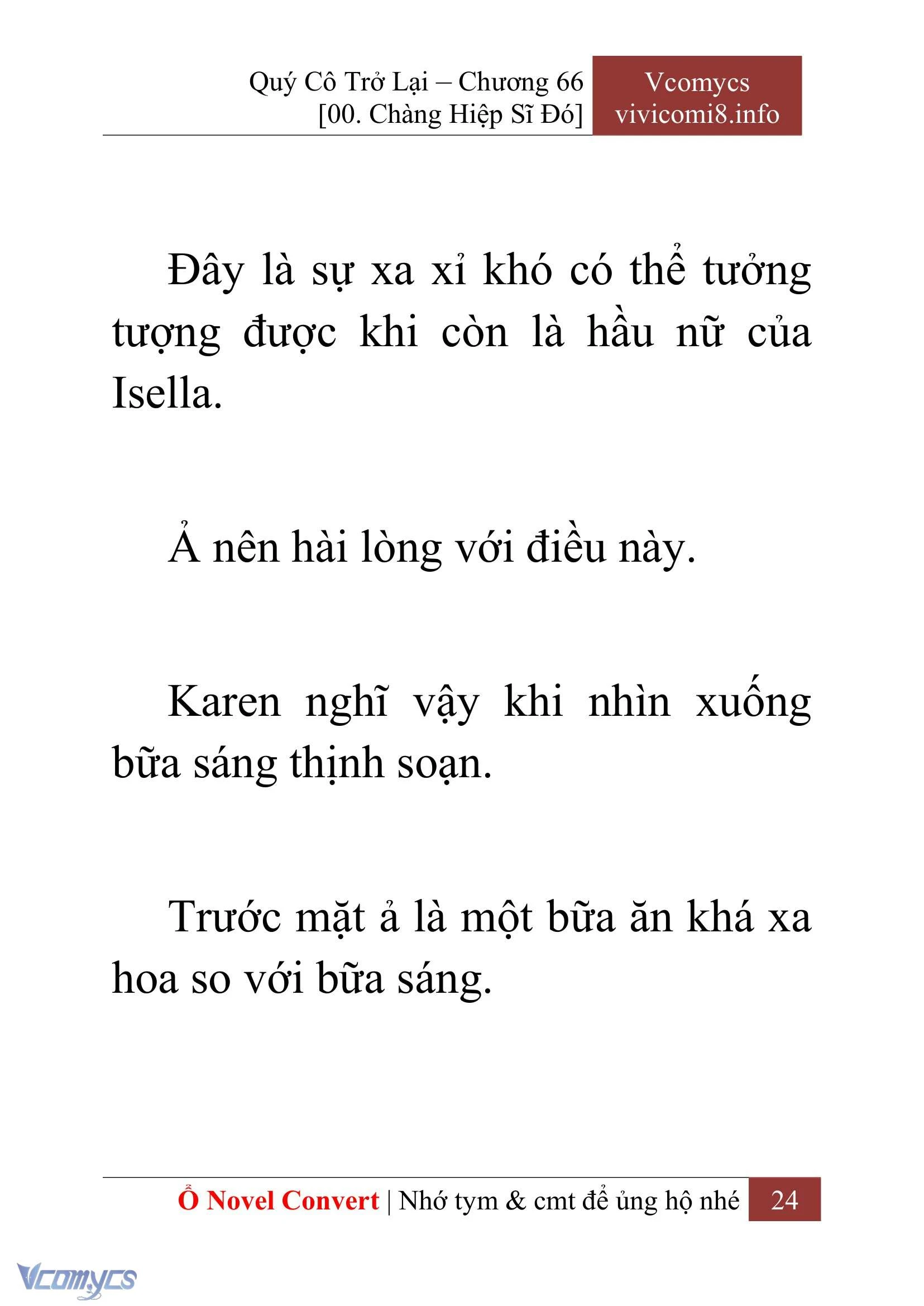 [Novel] Quý Cô Trở Lại Chapter  66 - 26