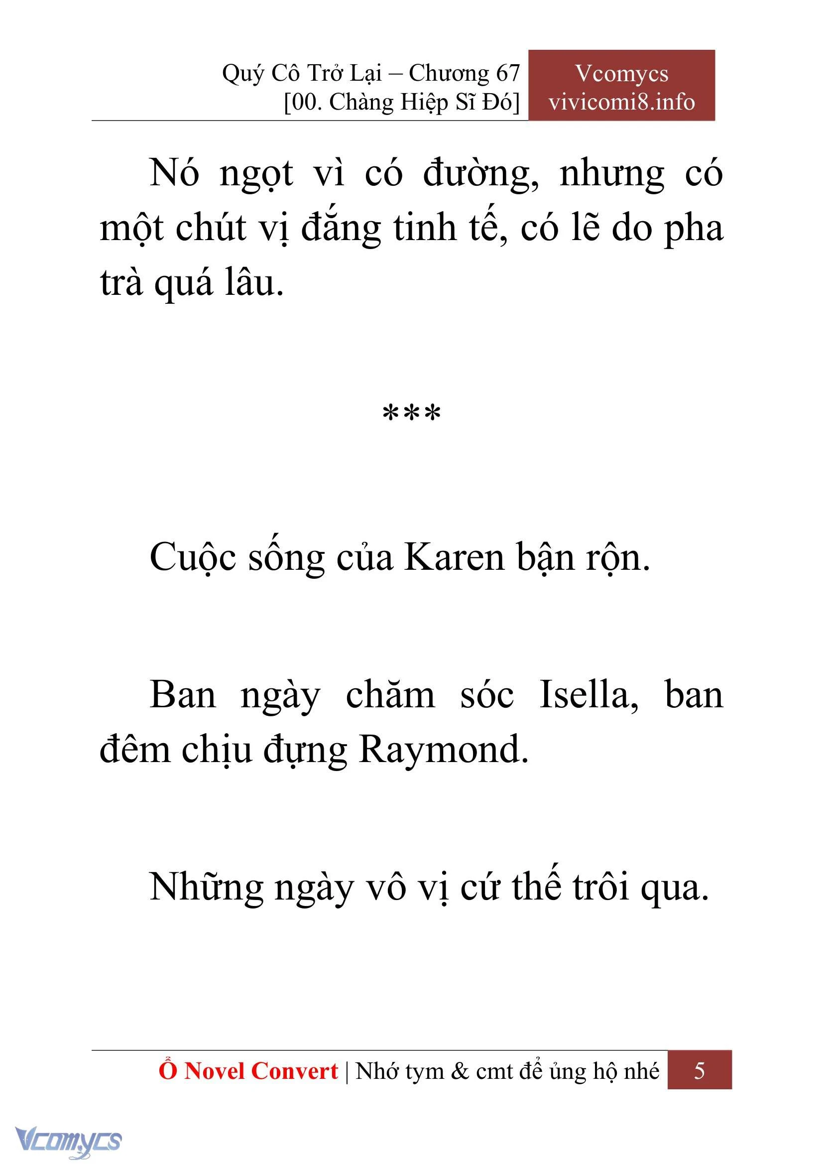 [Novel] Quý Cô Trở Lại Chapter  67 - 7