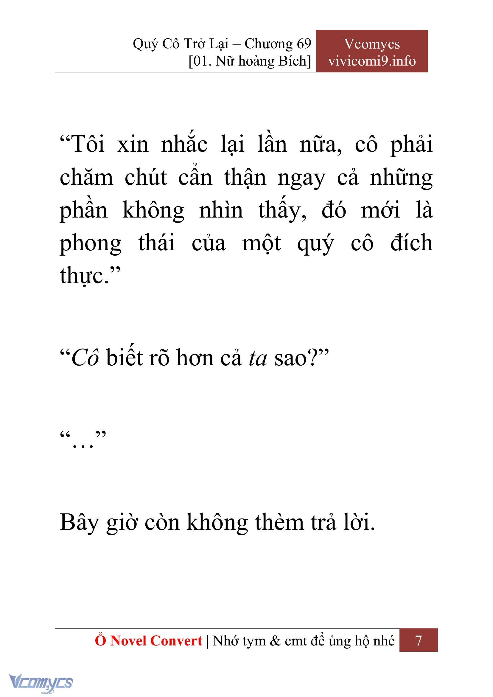 [Novel] Quý Cô Trở Lại Chapter  69 - 9